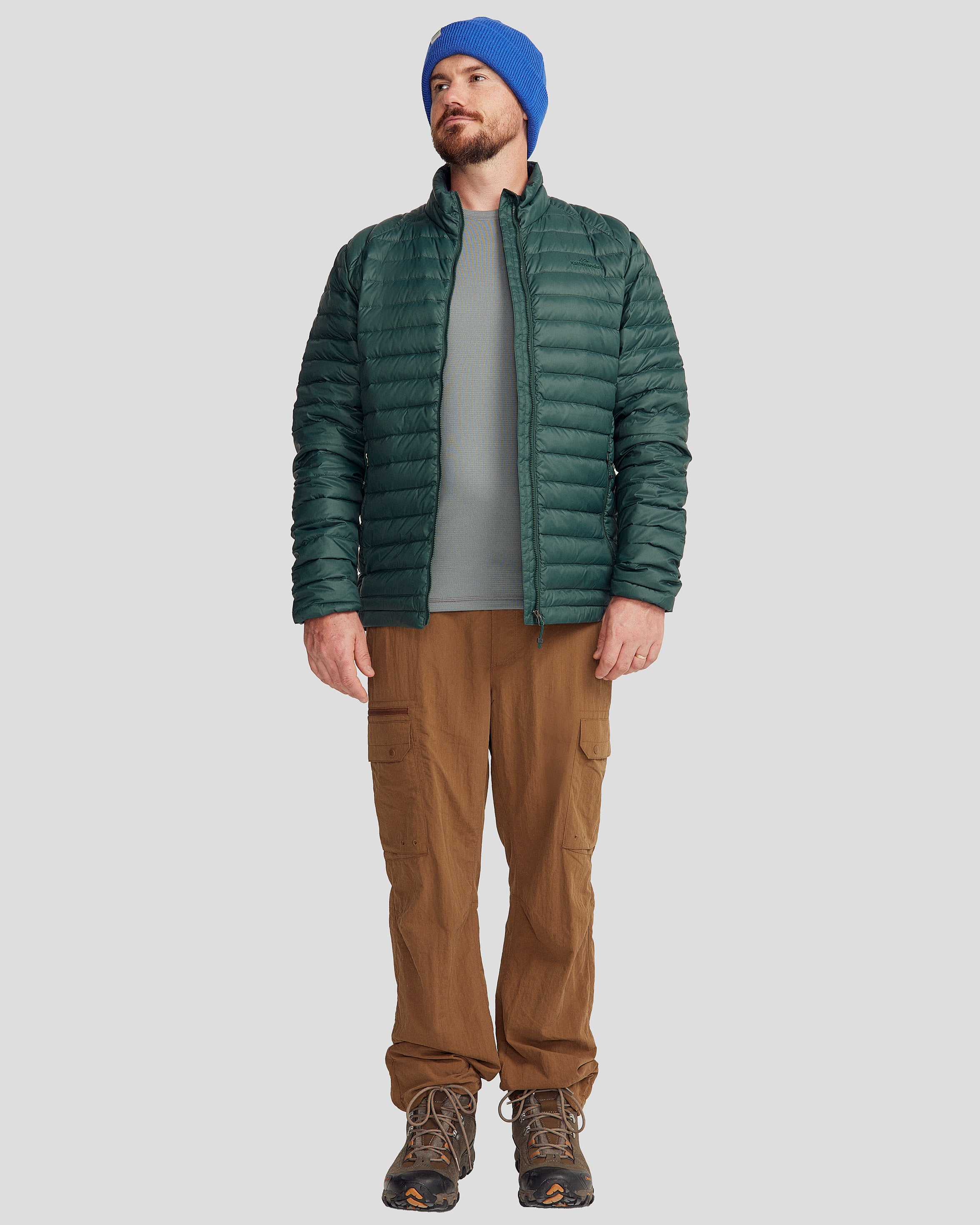 Men's Heli Down Jacket V4 - Lightweight Warm Winter Coat, Waterproof Deep Forest Green Puffer Jacket for Outdoor Activities & Hiking
