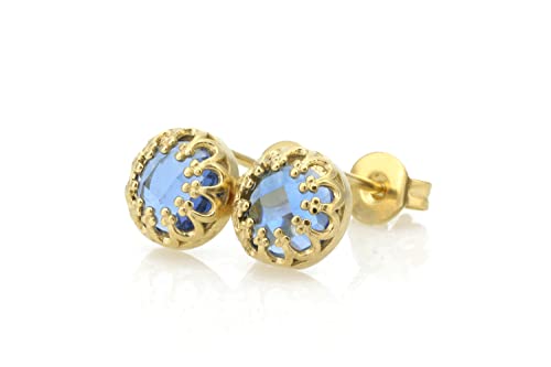Sapphire Stud Earrings for Women - Dainty Blue Gemstone Jewelry, Custom Birthstone Earrings for Everyday Wear - Perfect Gift for Her with Elegant Gift Box | Ideal for Birthdays, Anniversaries, and Special Occasions