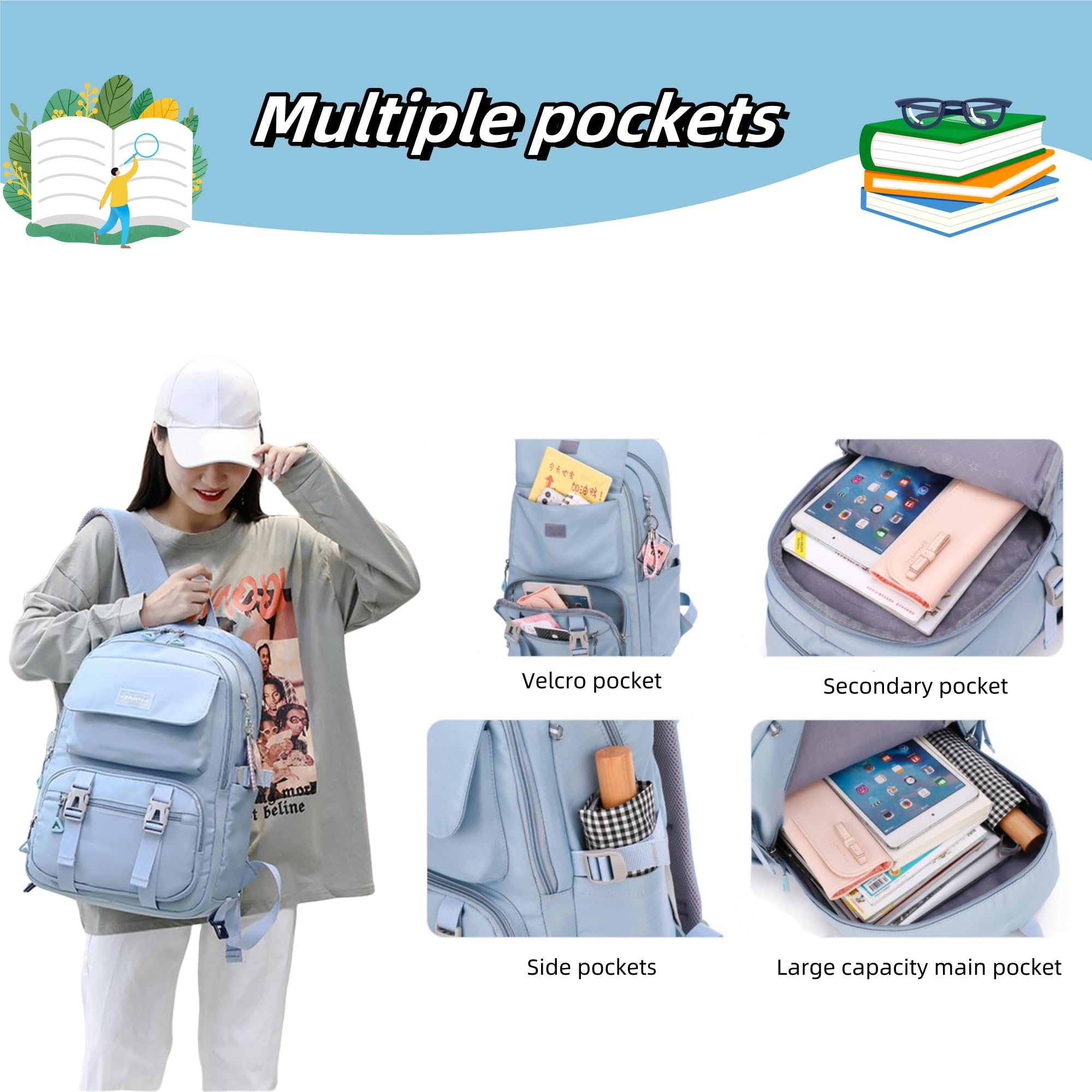Rolling Backpack with Wheels - Travel Trolley Bag for Kids & Teens - School & Outings