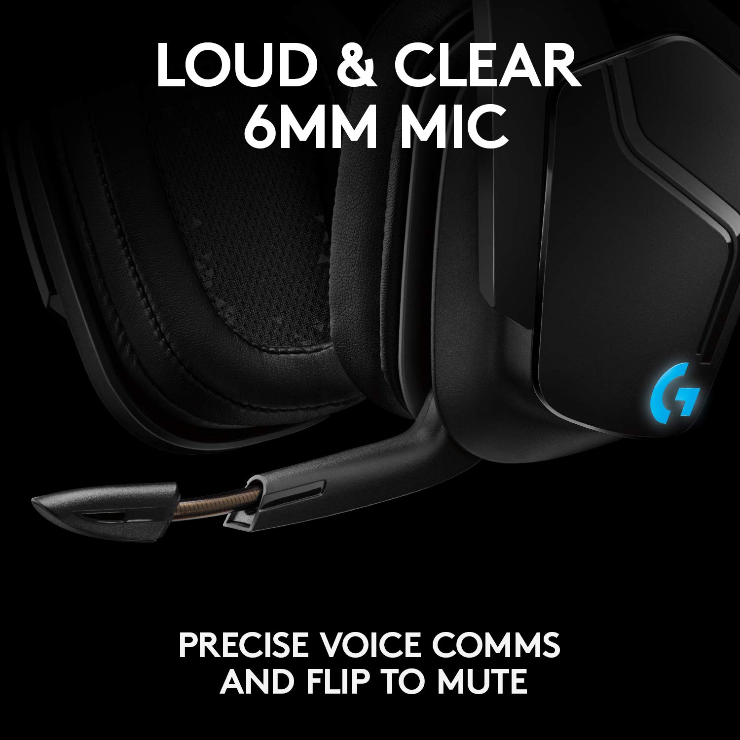 Logitech G935 Wireless Gaming Headset with DTS:X 7.1 Surround Sound, LIGHTSYNC RGB, Noise Cancelling Mic - Black/Blue for PC, PS4, Xbox & Streaming | Perfect for FPS, Battle Royale & Esports