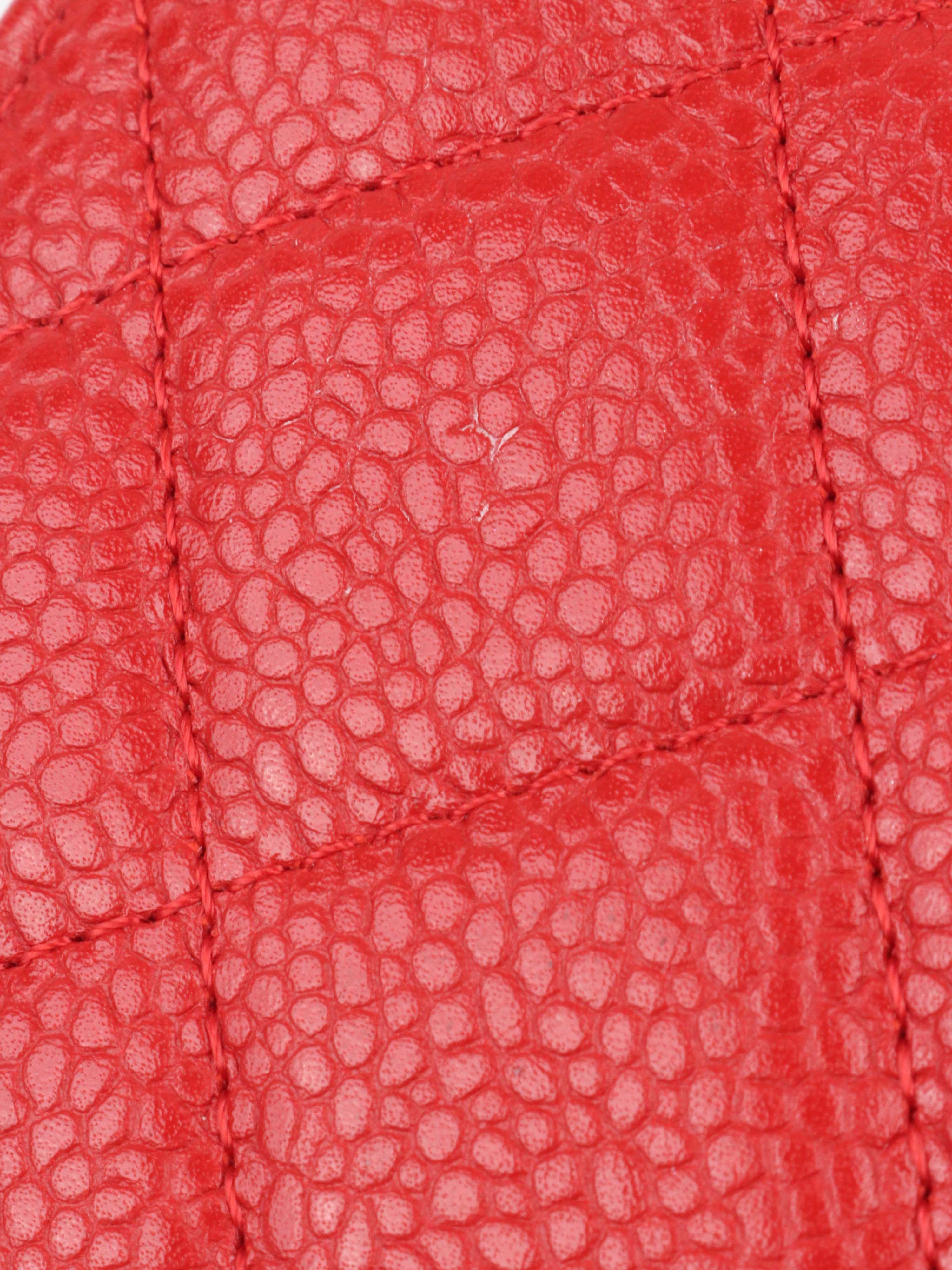 Chanel Red Caviar Leather Long Wallet for Women - Luxury Designer Clutch with Multiple Card Slots & Zippered Compartment | Perfect for Everyday Use, Travel & Special Occasions