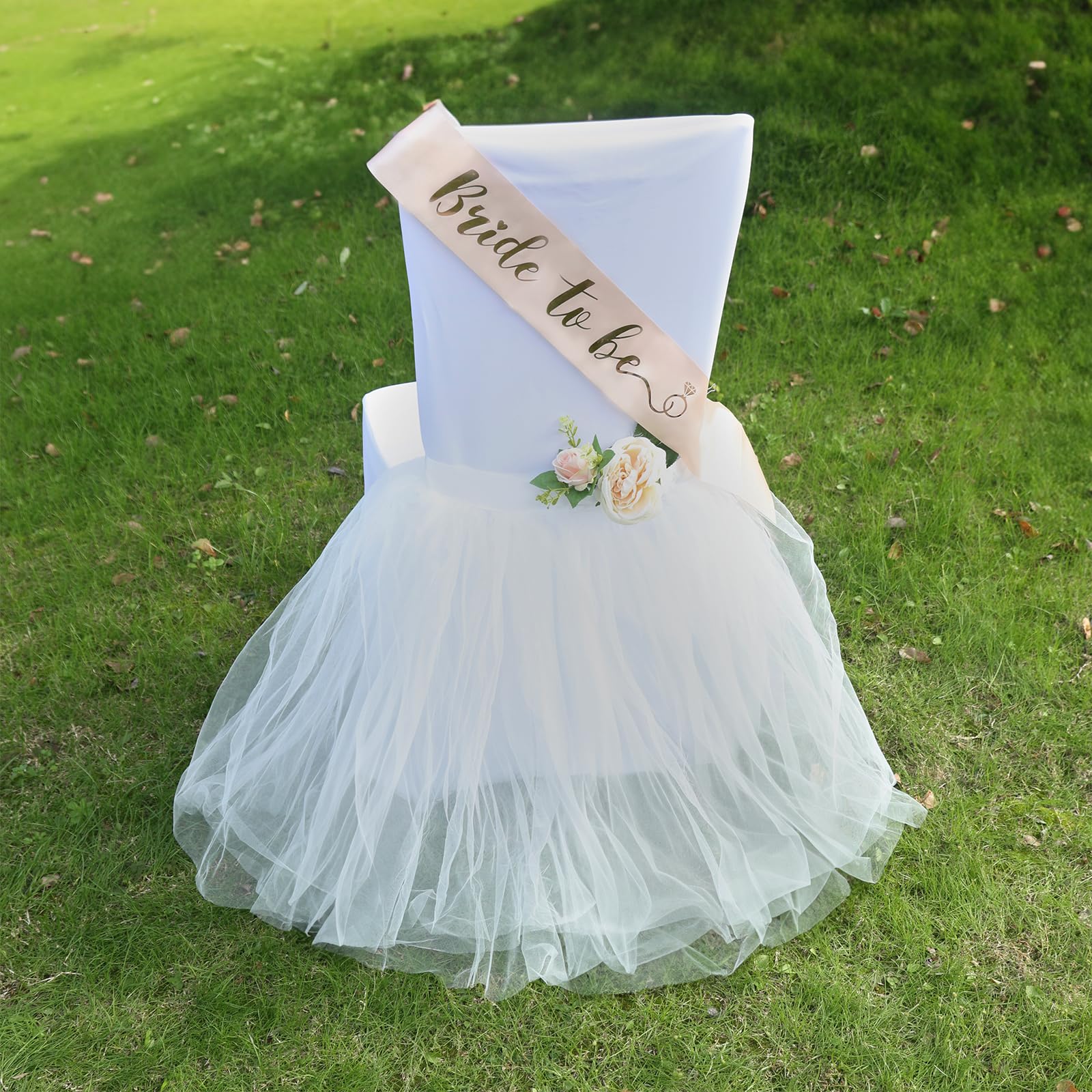 UNIQOOO White Tulle Tutu Chair Cover - 20