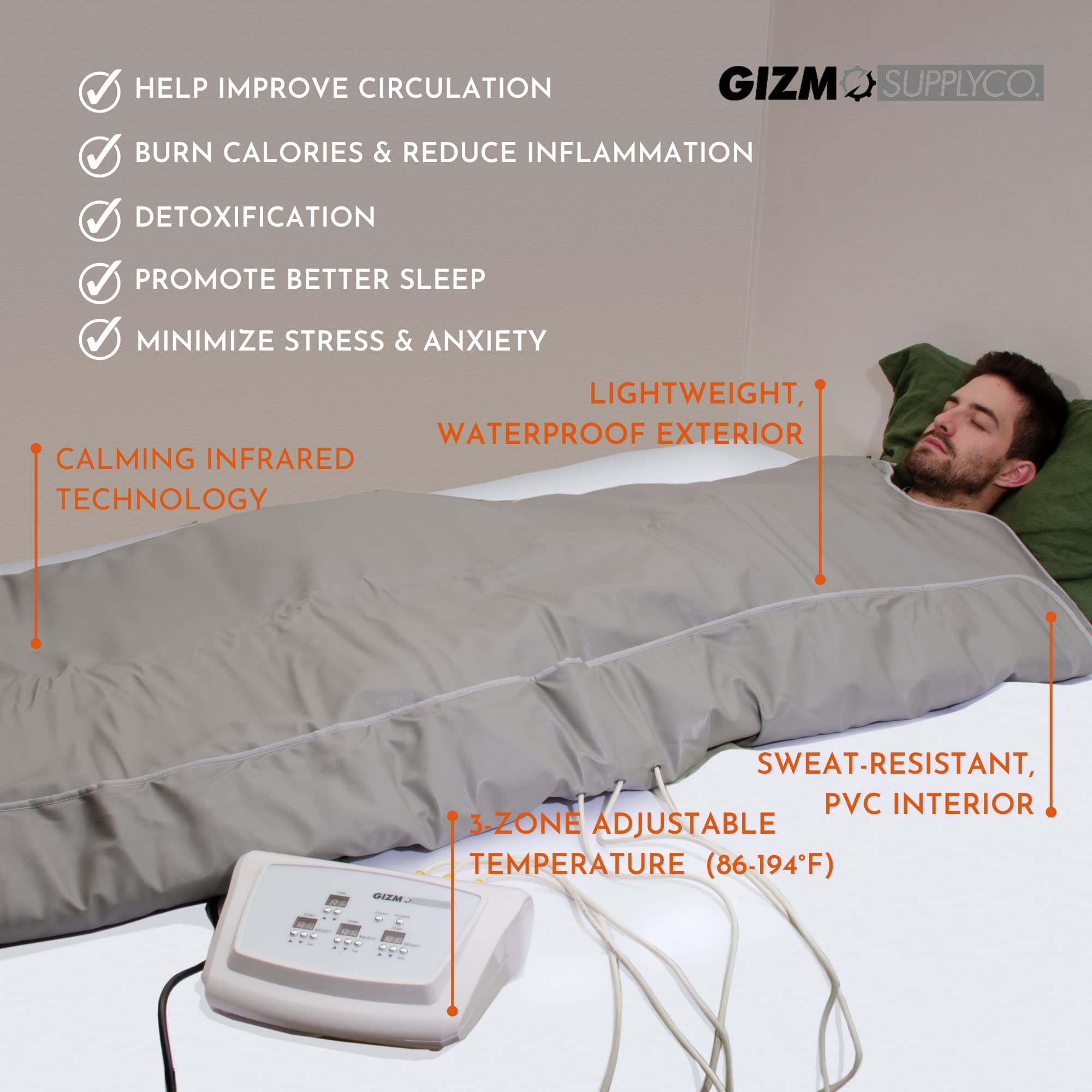 Gizmo Supply Portable Far Infrared Detox Sauna Blanket - 68