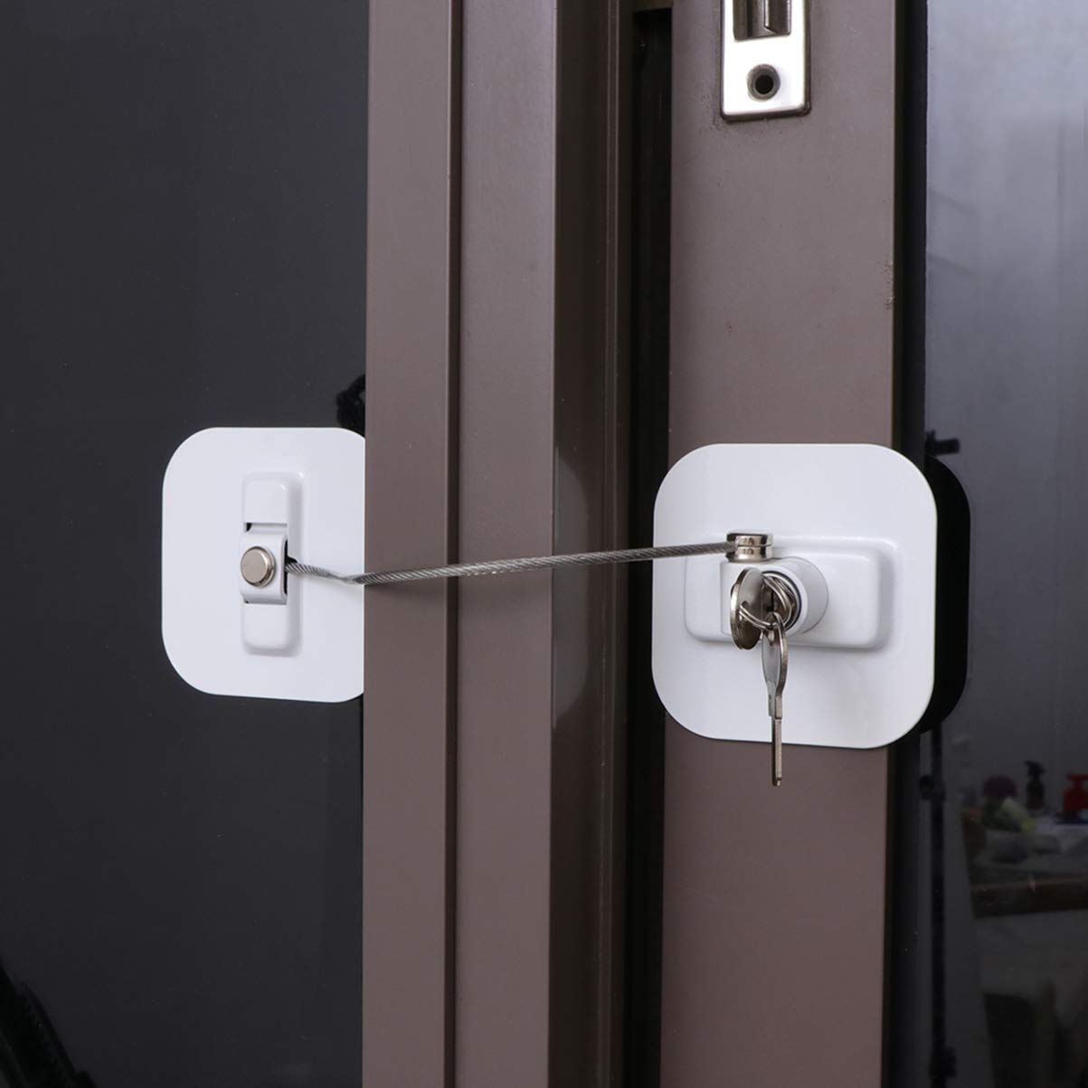 DOITOOL Child Safety Fridge Lock - 1pc White Window Lock for Kids & Adults - Secure Mini Fridge & Refrigerator Doors