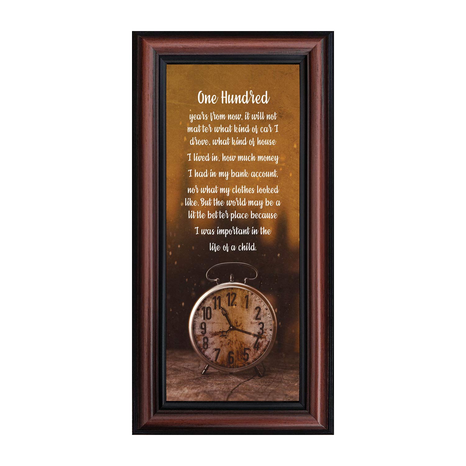 Crossroads Home Décor 100 Years Picture Frame with Inspirational Quotes - Perfect for Desk Decor, Teacher Appreciation Gifts & Office Motivation | Ideal for Classrooms, Workstations & Home Decor