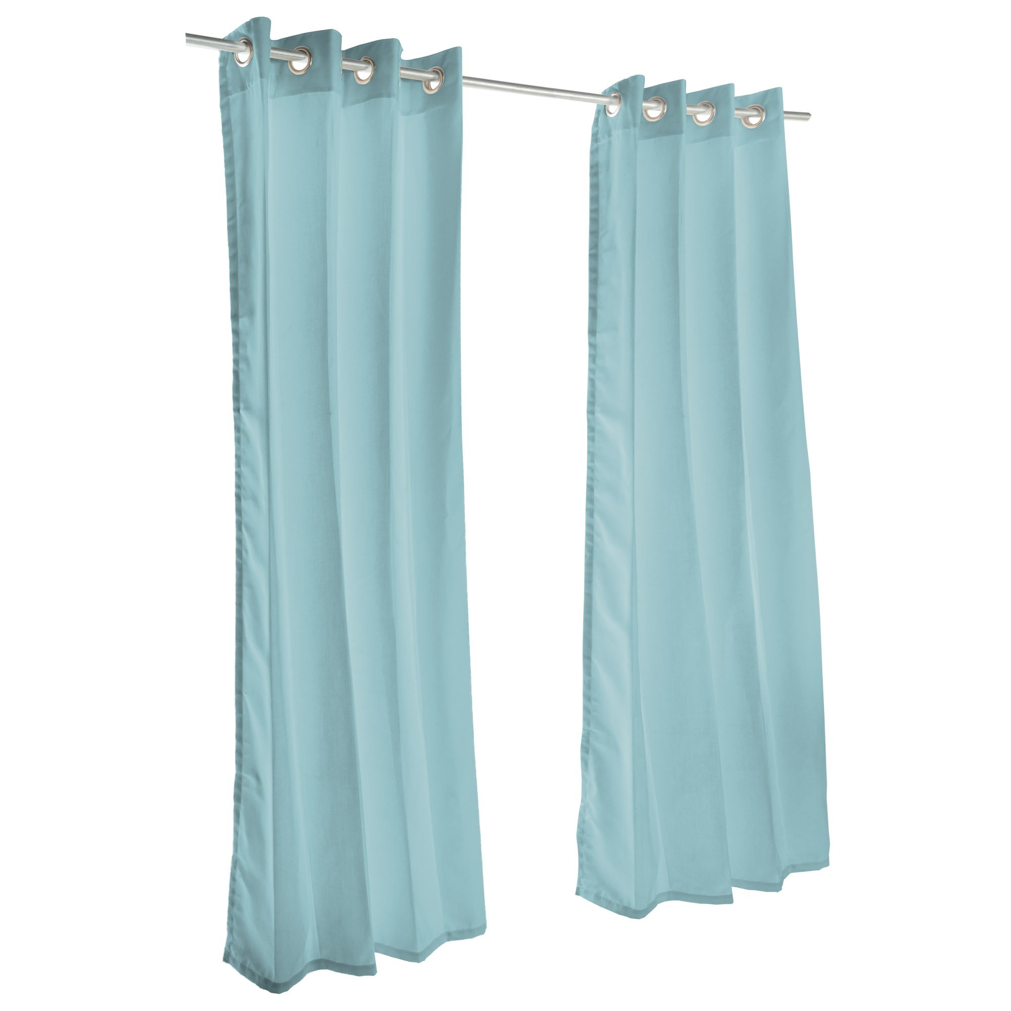 Sunbrella Outdoor Curtains with Nickel Grommets - Waterproof UV Resistant Patio Curtains for Deck, Porch & Poolside Privacy