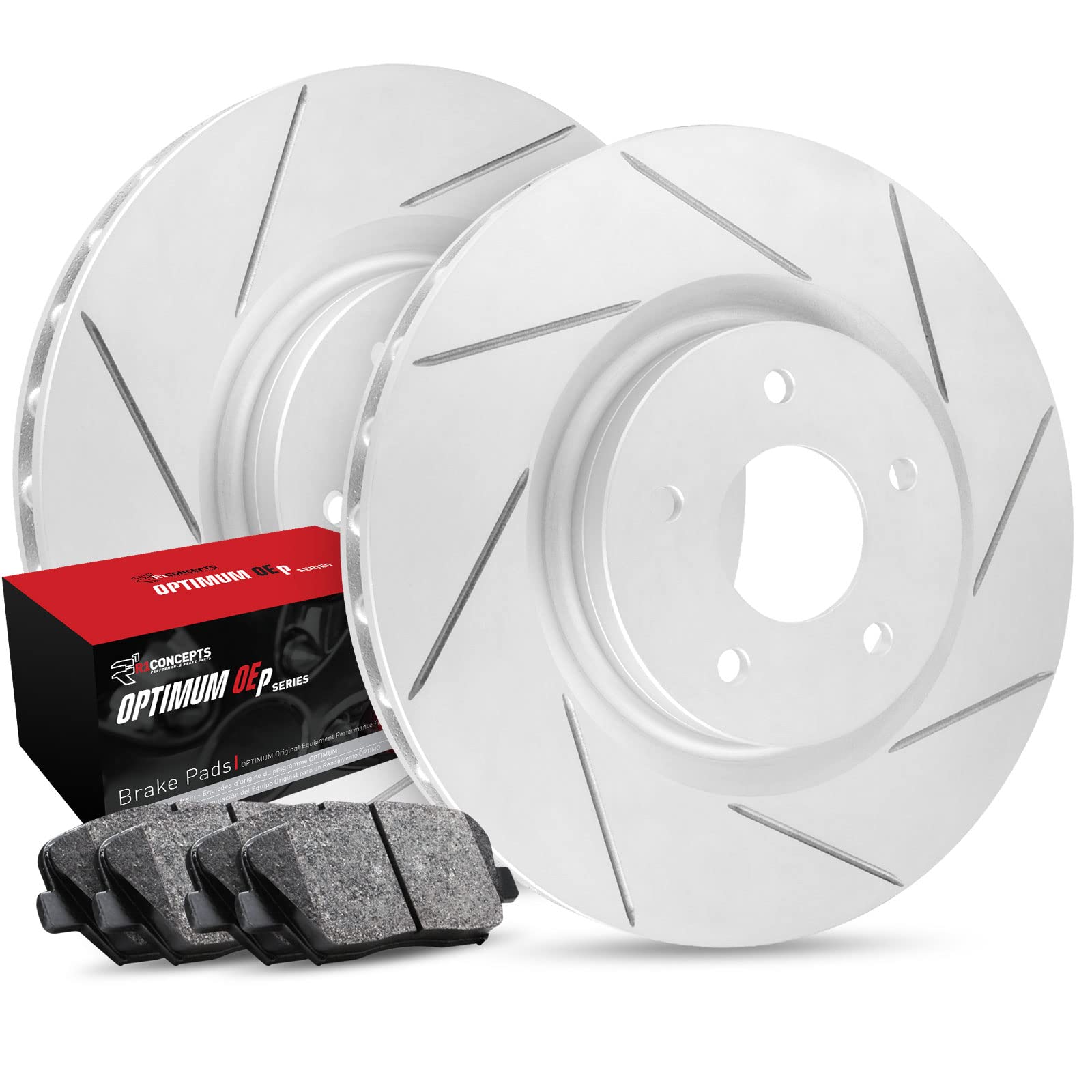 R1 Concepts Premium Front Brake Kit - OE Replacement Brake Pads & Rotors for 2006-2010 Jeep Grand Cherokee | High-Performance Braking System for Safe Driving & Off-Road Adventures