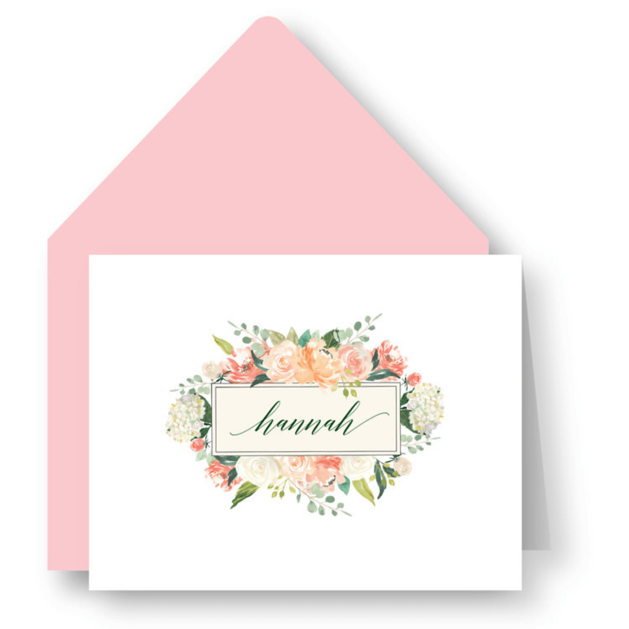 Blossom Bouquet Personalized Folded Notes - Elegant Floral Stationery for Weddings, Thank You Cards & Special Occasions - Perfect Gift Idea (D42 CR16)