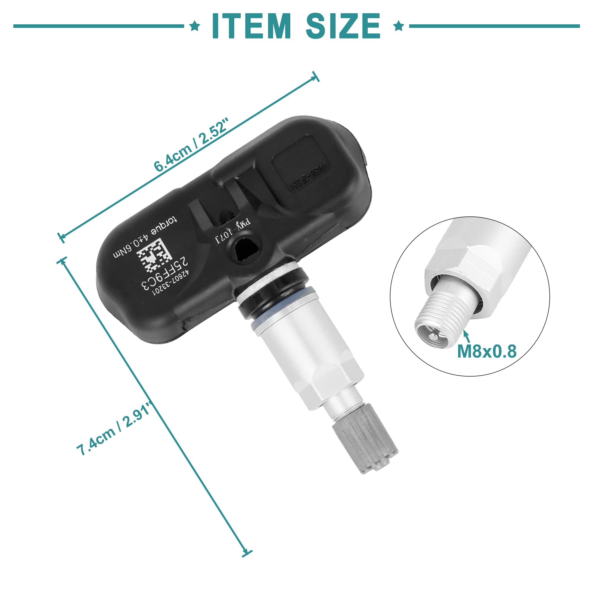 ACROPIX 315MHz TPMS Sensor - Compatible with Toyota RAV4 | Car Tire Pressure Monitoring System | For Improved Safety & Fuel Efficiency