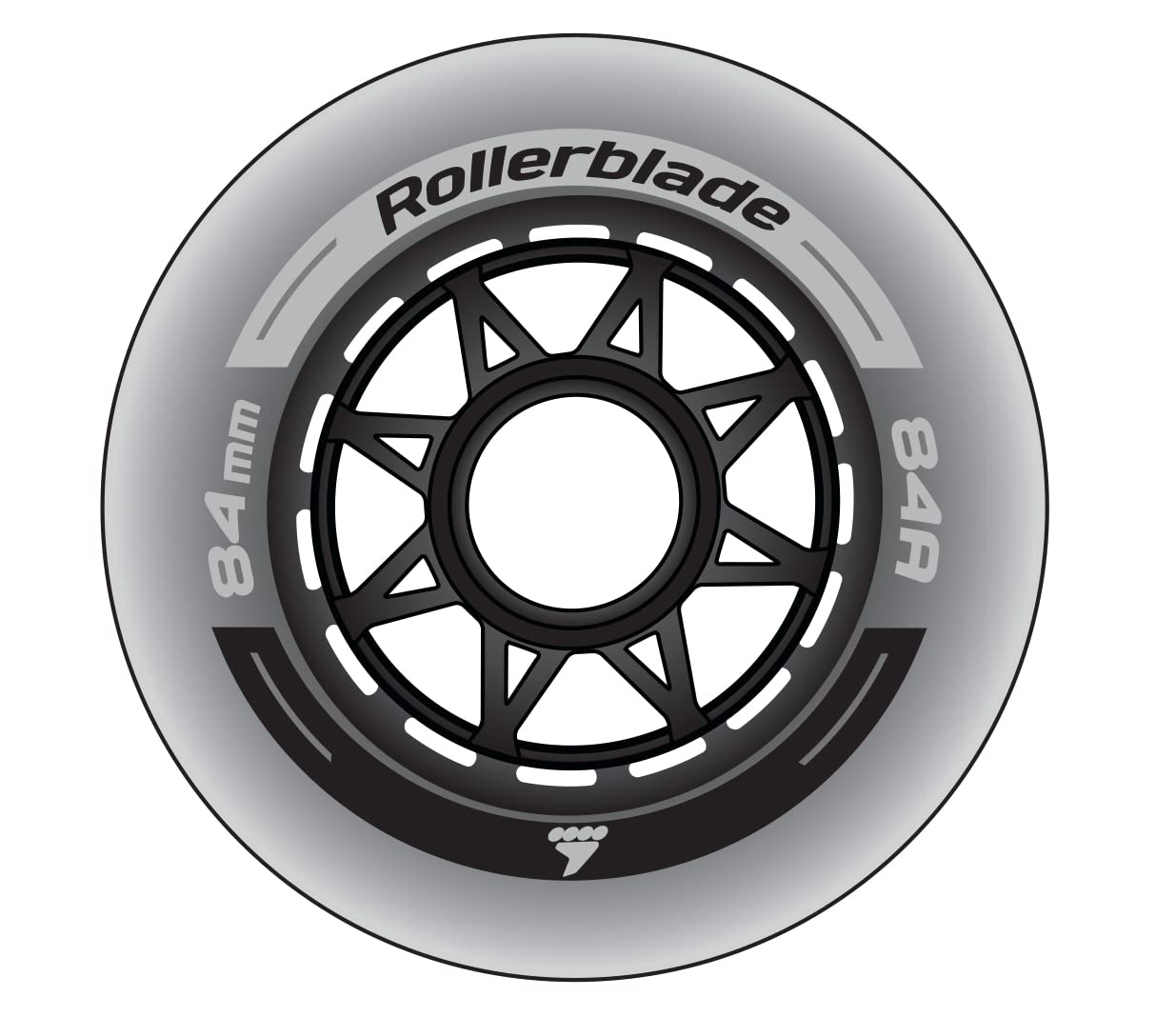 Rollerblade 84mm XT Wheels - 8 Pack Set for Inline Skating, Fitness & Urban Commuting | High-Performance Urethane Rollerblading Wheels