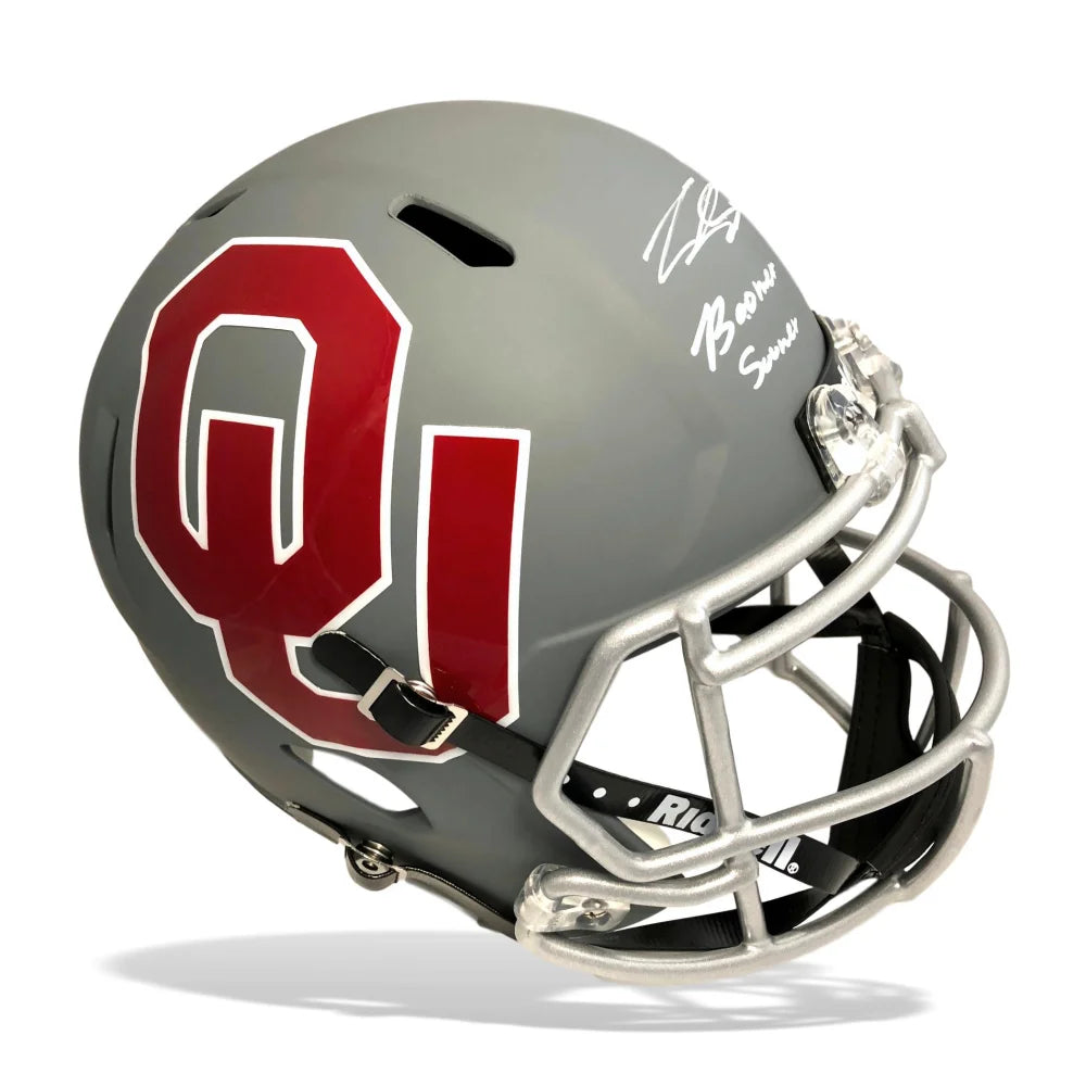 Authentic CeeDee Lamb Signed Oklahoma Sooners Alternate Gray Football Helmet with COA - Perfect for Collectors, Sports Memorabilia Fans & Game Room Decor