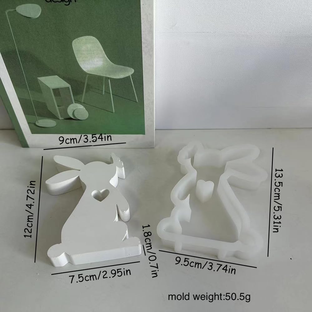 Easter Bunny Candle Molds - Silicone Rabbit Kissing Butterfly Mold for DIY Candle Making, Easter Decorations, Aromatherapy Candles, Resin & Gypsum Crafts - Perfect for Easter Gifts, Home Decor, and Holiday DIY Projects