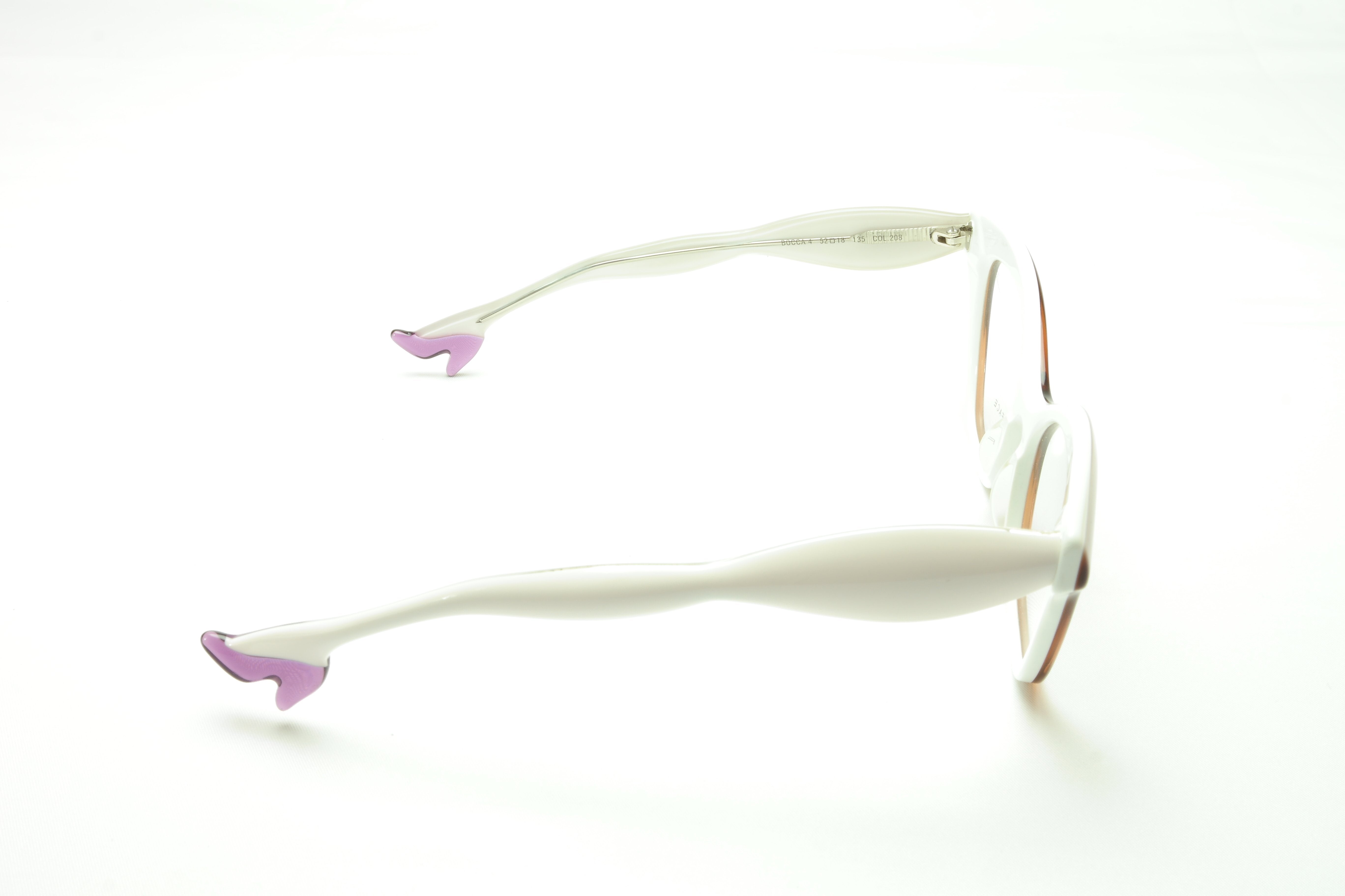 Face A Face Bocca 4 208 Eyeglasses Frame - Praline White Handmade in Italy | Premium Eyewear for Men & Women | Perfect for Work, Reading & Fashion Accessories