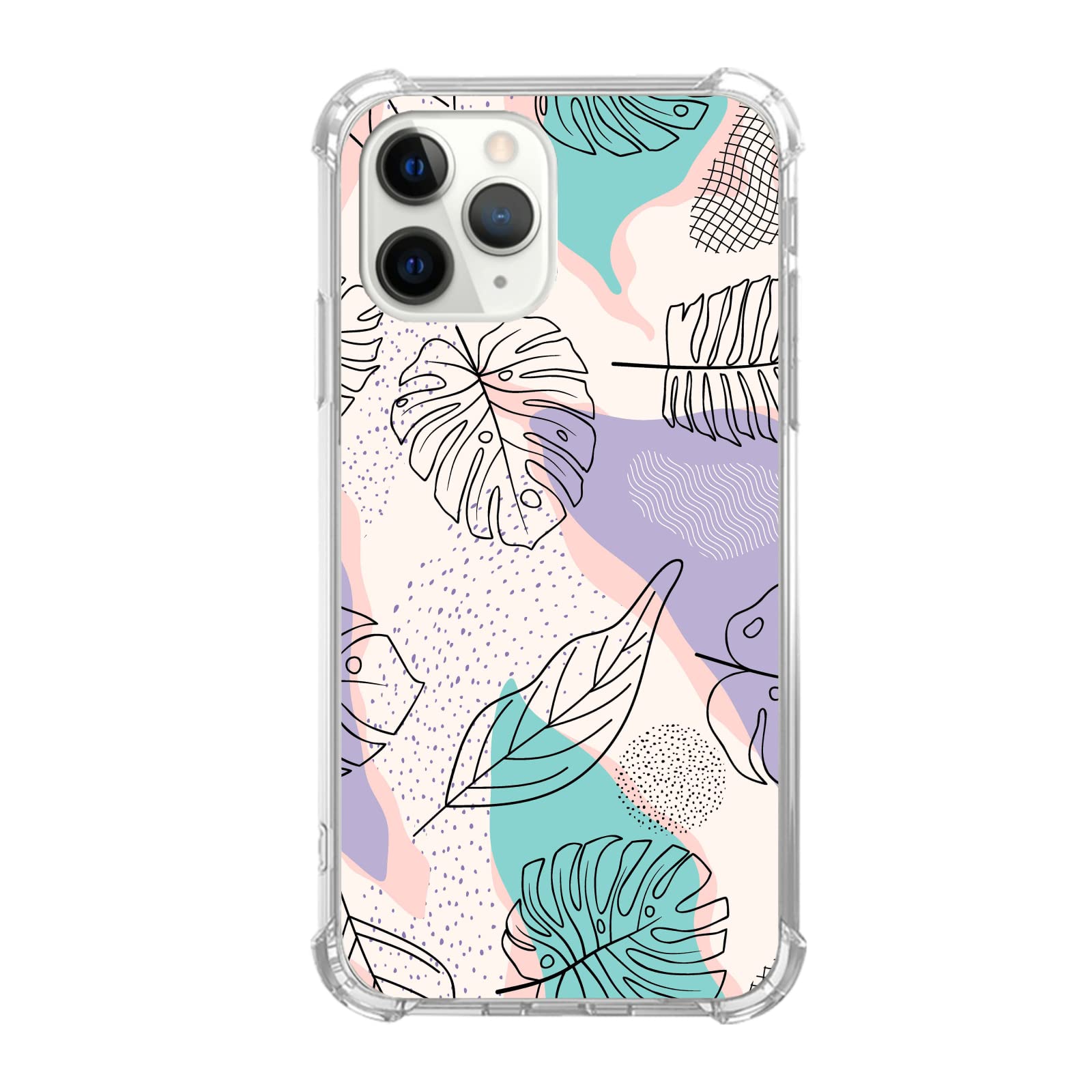 Abstract Floral Leaves iPhone 11 Pro Max Case - Minimalist Botanical Art TPU Bumper Cover | Durable Protection & Stylish Design for Women, Girls - Perfect for Daily Use, Work, Travel & Gift Giving