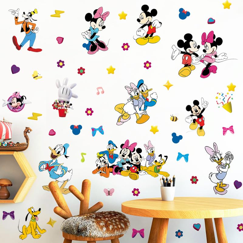 HeyAlpha Removable Cartoon Mouse Wall Stickers for Kids - DIY Nursery, Bedroom & Playroom Decor - Fun & Easy Wall Decoration for Girls & Boys