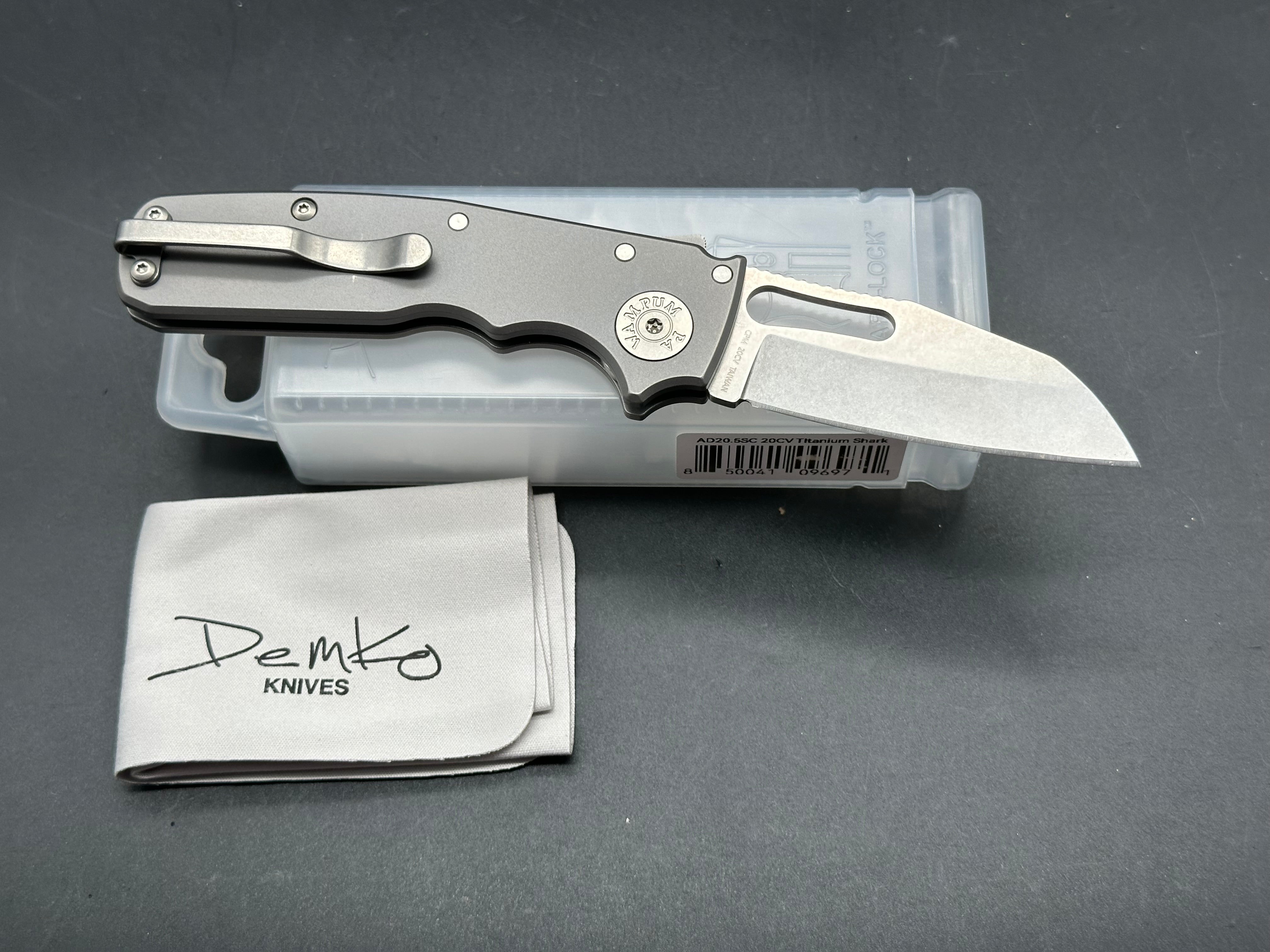 Demko Shark Cub Titanium Pocket Knife - Premium EDC Folding Knife for Outdoor, Camping & Survival Gear - Perfect for Hiking, Fishing & Everyday Carry