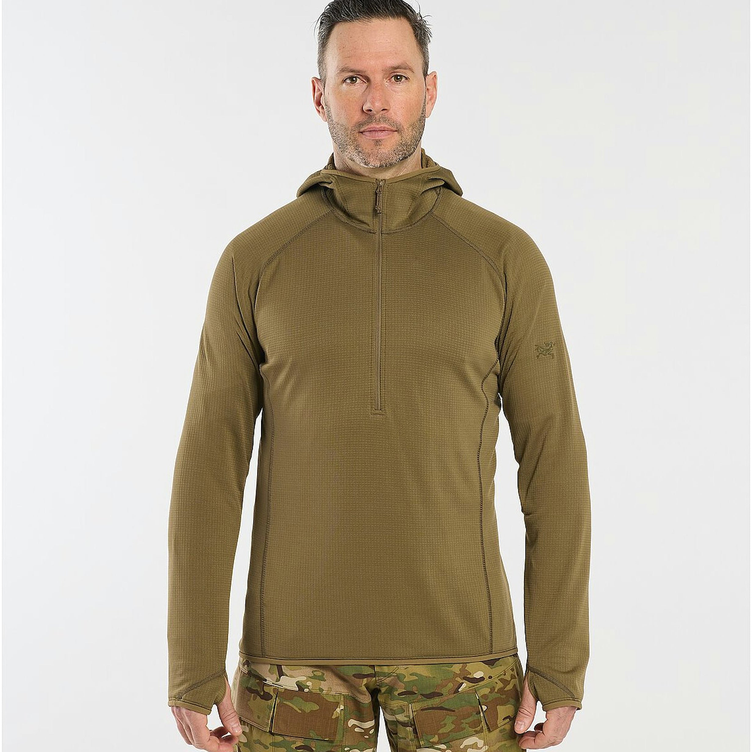 Arc'teryx LEAF Delta AR 1/2 Zip Neck Hoody for Men - Lightweight Mid Layer Fleece Jacket (Like New) | Hiking, Camping & Outdoor Activities