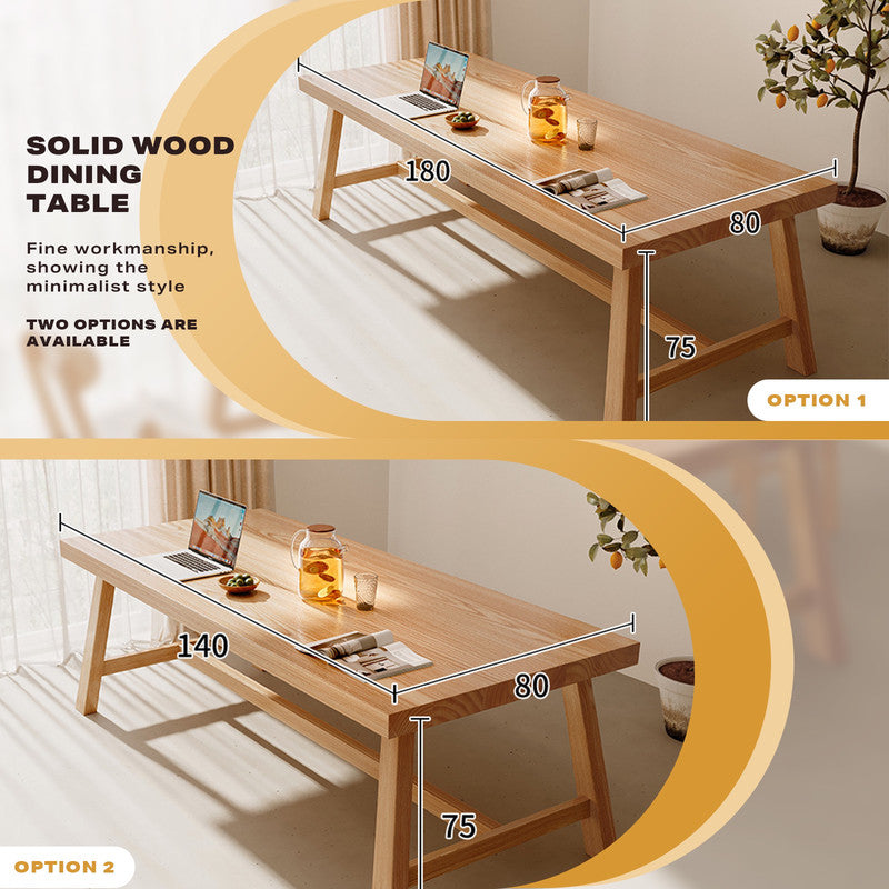 1.8M Solid Wood Square Dining Table - Modern Kitchen Furniture for Small Spaces, Family Gatherings & Dinner Parties