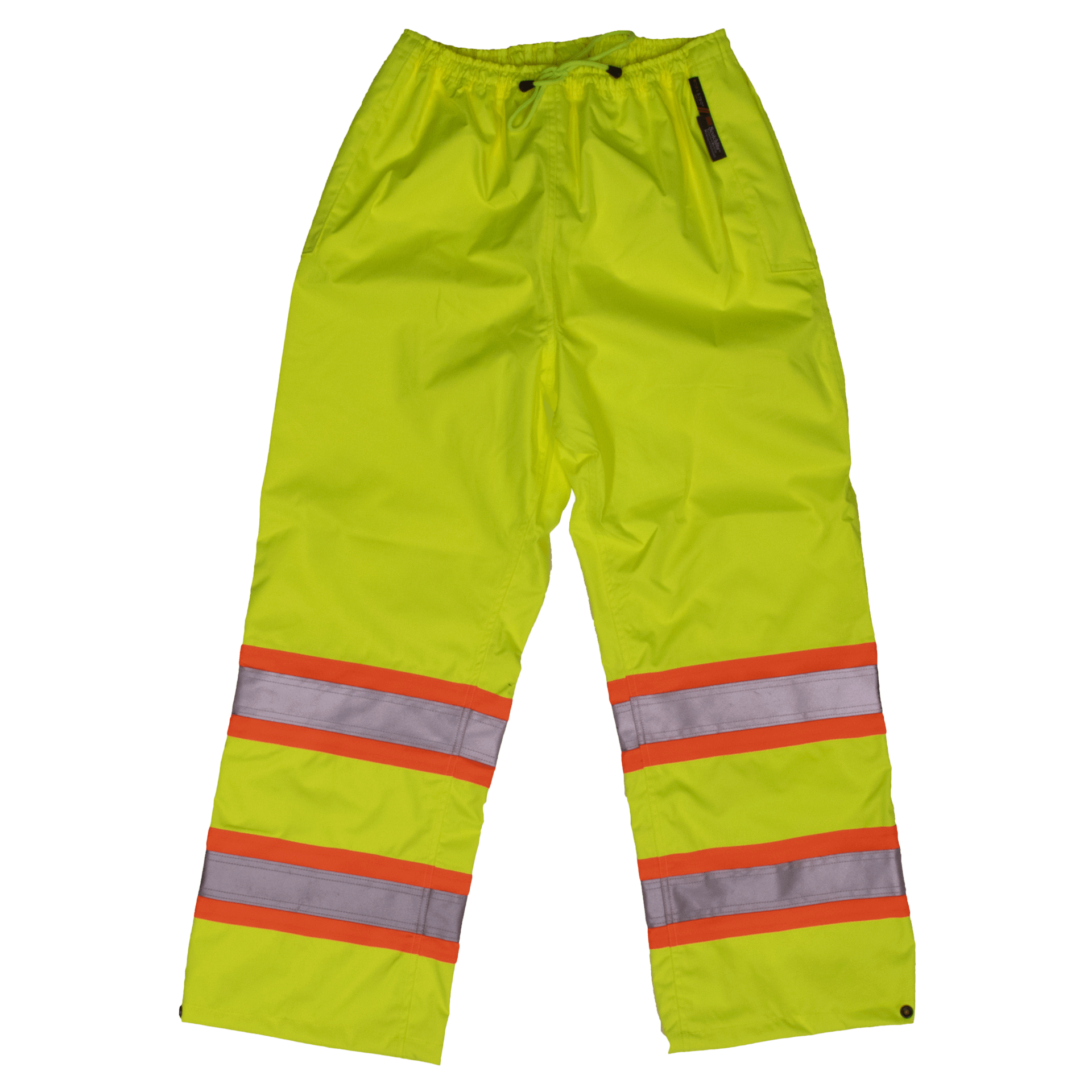 Tough Duck Hi-Visibility Unlined Rain Pants S374 - Waterproof Work Pants for Construction, Road Work & Outdoor Safety