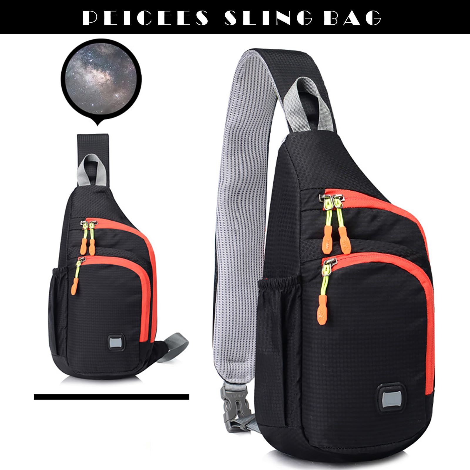 Waterproof Unisex Sling Backpack - Lightweight Crossbody Shoulder Bag for Travel, Hiking & Daily Use | Durable Small Chest Daypack for Men & Women