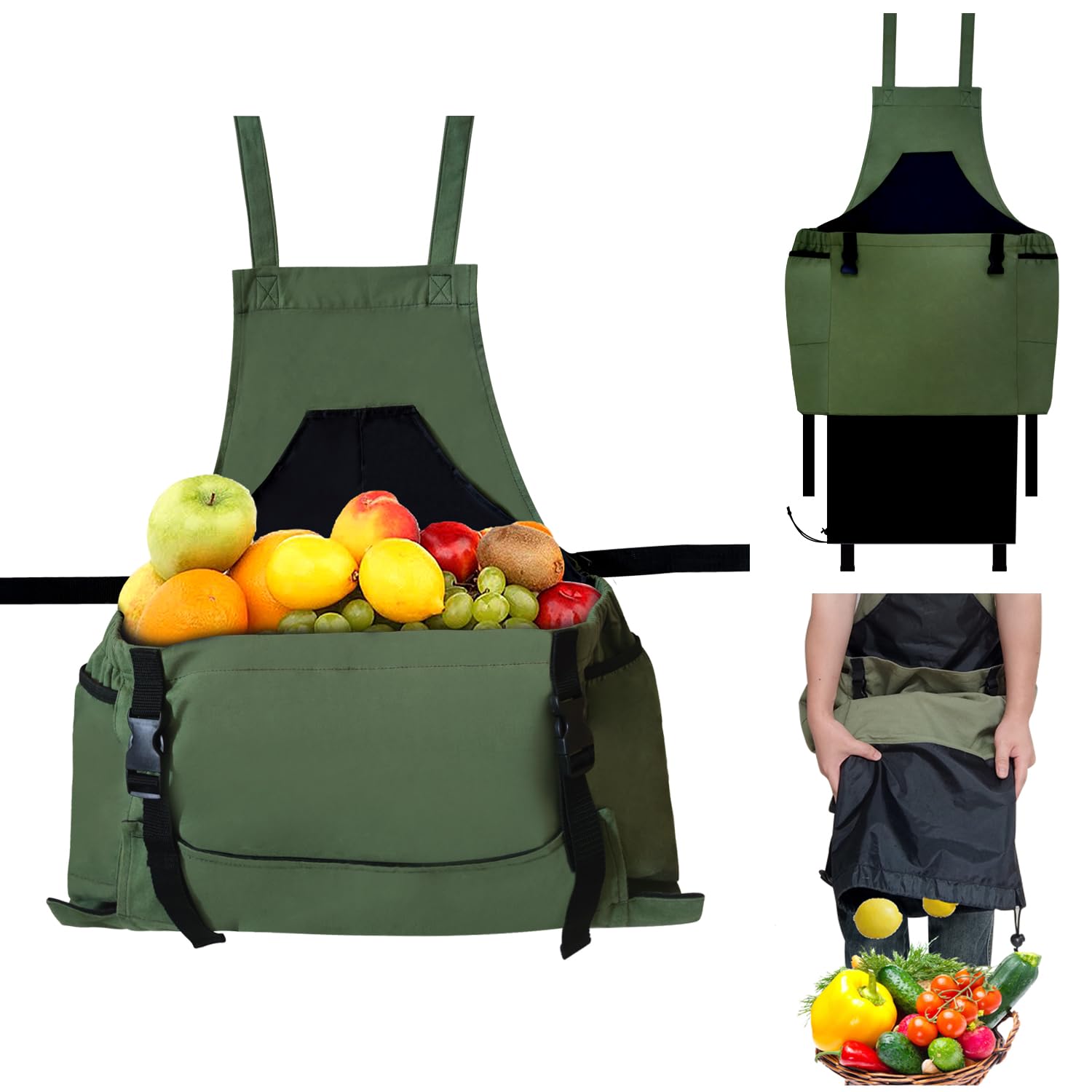 Durable Gardening Apron with Pockets for Men & Women - Heavy Duty Harvest Apron for Planting, Weeding & Outdoor Work - Perfect Gardening Gift for Her & Him - Ideal for Gardeners, Farmers & DIY Enthusiasts