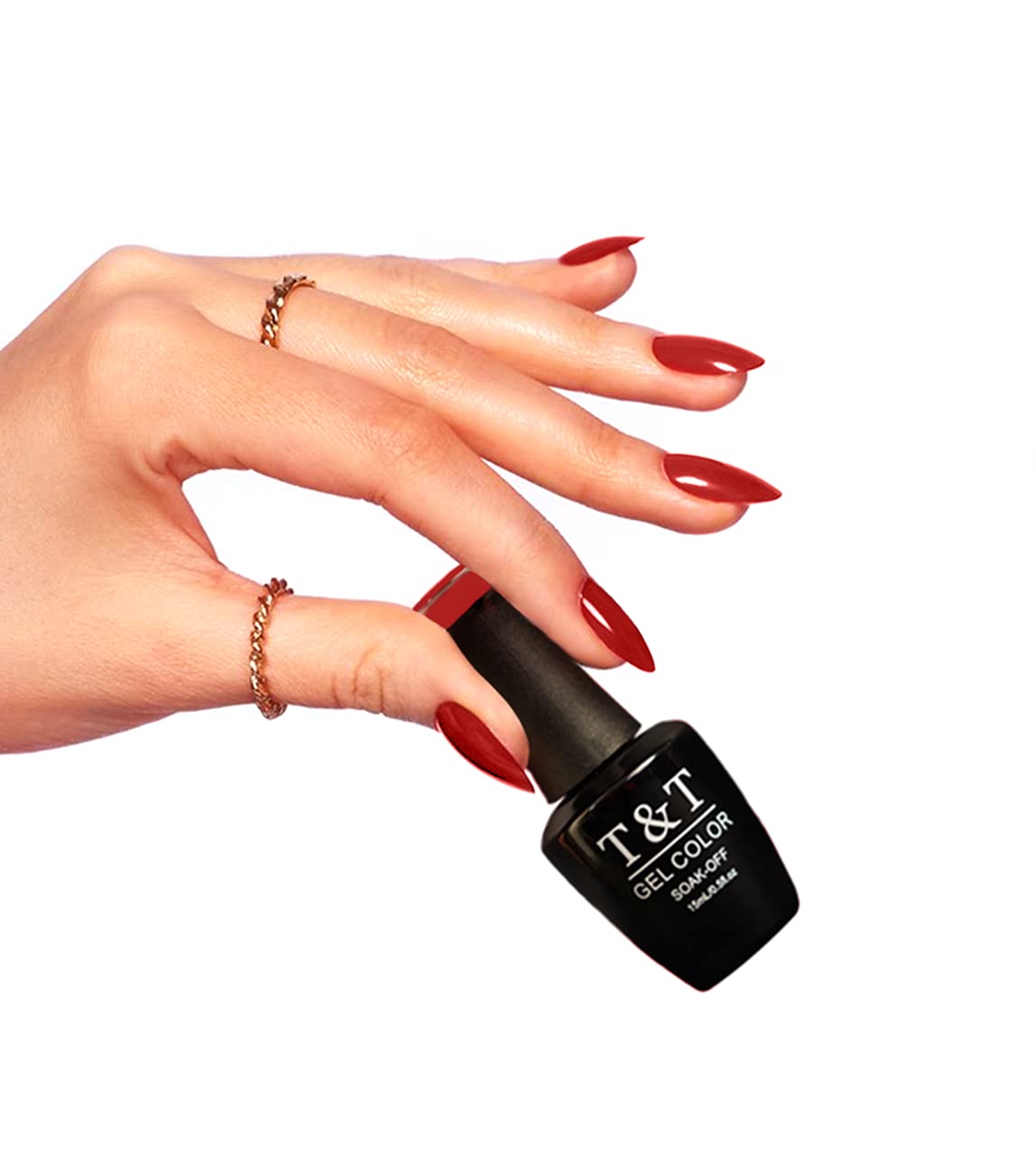 T&T Professional UV LED Gel Nail Polish Kit - 15ml Salon Quality Red Nail Lacquer for Manicure & Nail Art | Perfect for Home DIY, Gifts & Special Occasions | Long Lasting, High Gloss Finish
