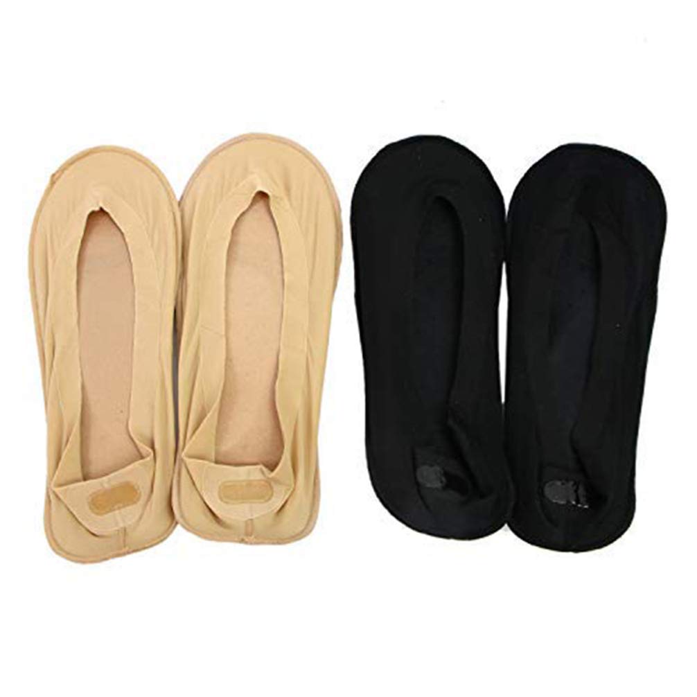 EXCEART 3D Padded No Show Socks for Men & Women - Breathable Sponge Cushion Liner with Arch Support - Invisible Low Cut Socks for Sneakers & Loafers (Black) - Perfect for Running, Walking & Daily Comfort