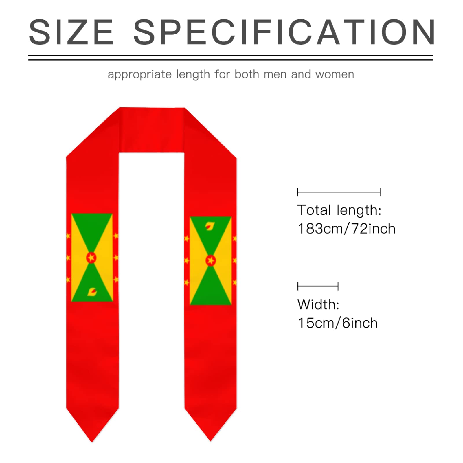 Graduation Stoles & Sashes for Study Abroad International Students - 72 Inch Length - Elegant Graduation Shawl for Commencement Ceremonies, Graduation Photos & Academic Celebrations