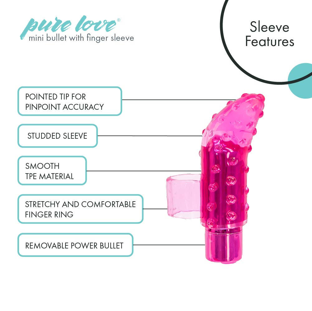 Pure Love Portable Finger Vibrator - Rechargeable & Waterproof Personal Massager for Women, Pink | Perfect for Travel, Relaxation & Intimate Moments