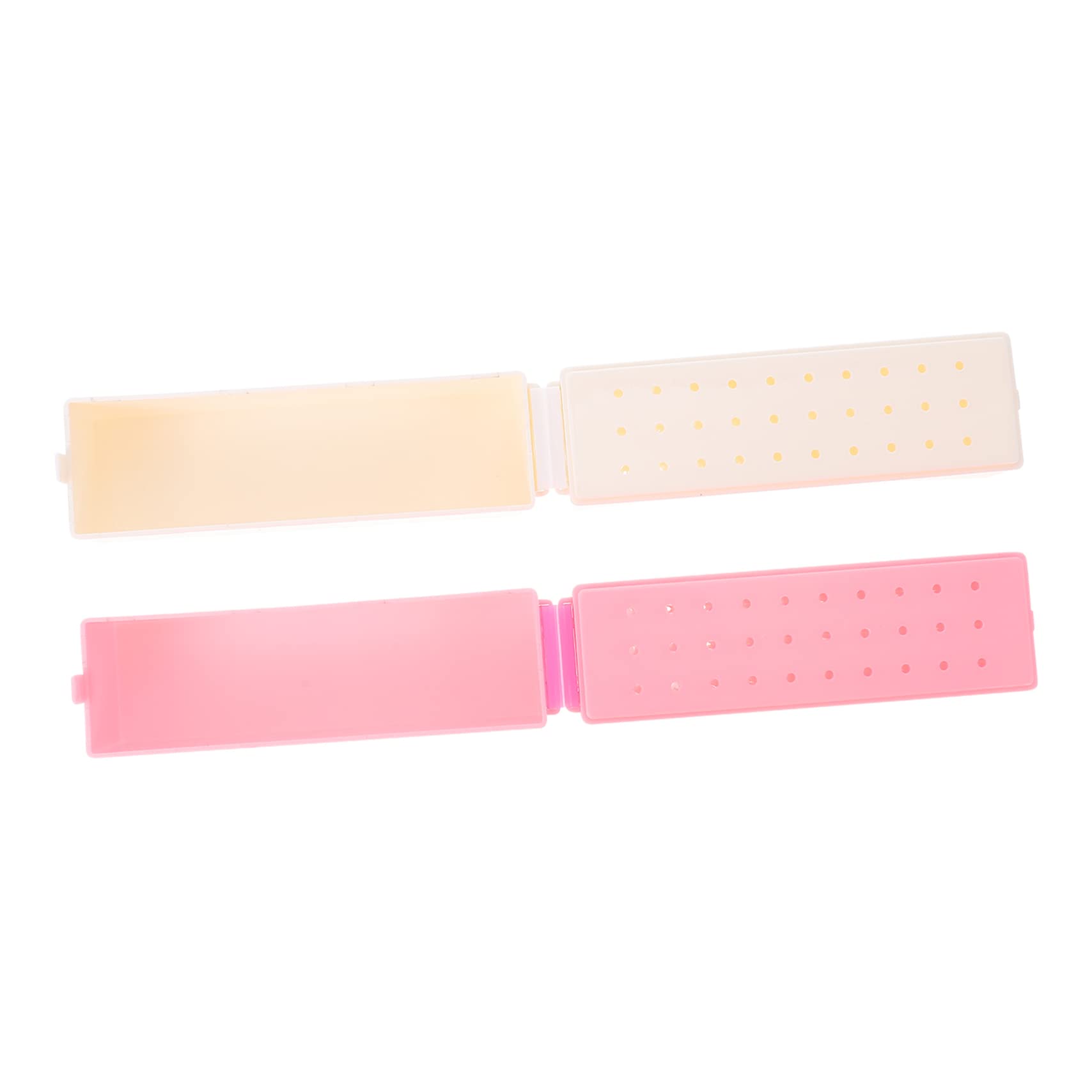 FRCOLOR 2pcs Nail Drill Bit Storage Box - ABS Organizer for Nail Art Tools & Grinding Heads