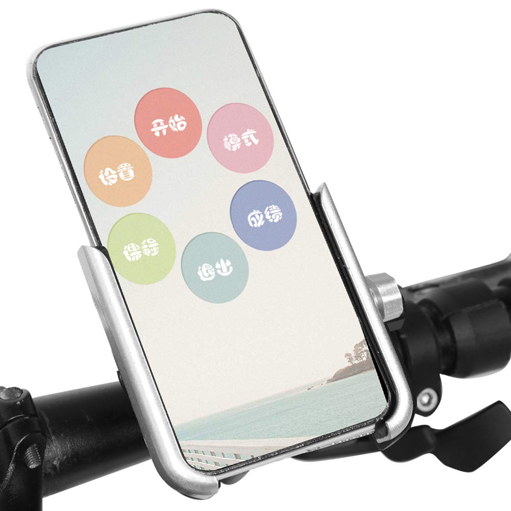 Keenso Universal Motorcycle Phone Holder - Aluminum Alloy Handlebar Mount Bracket for Cycling, Riding & Outdoor Adventures (Silver) - Perfect for GPS Navigation & Hands-Free Riding