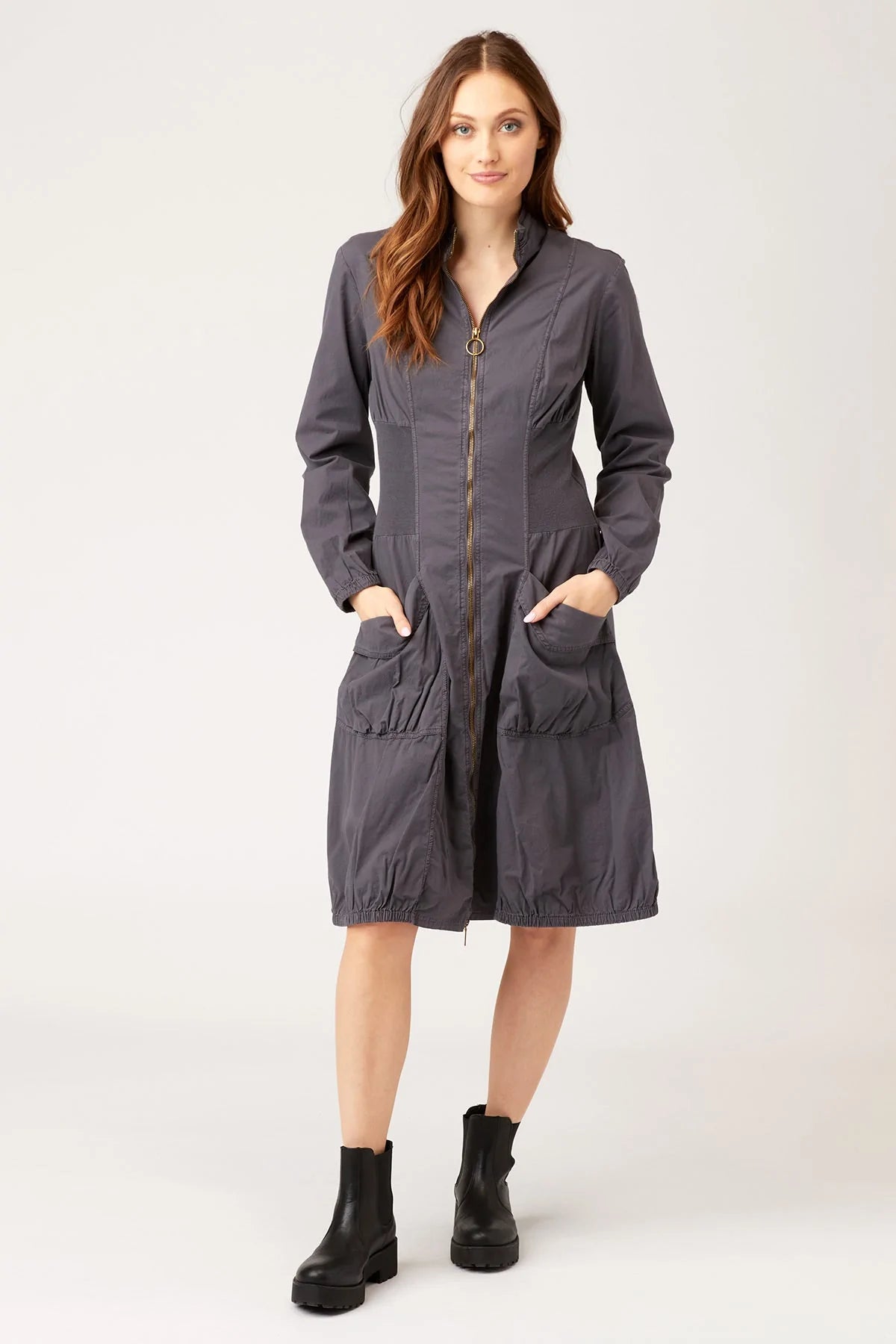 Deschutes Jacket Dress in Ore Pigment - Stylish Women's Outerwear for Casual Outings & Office Wear
