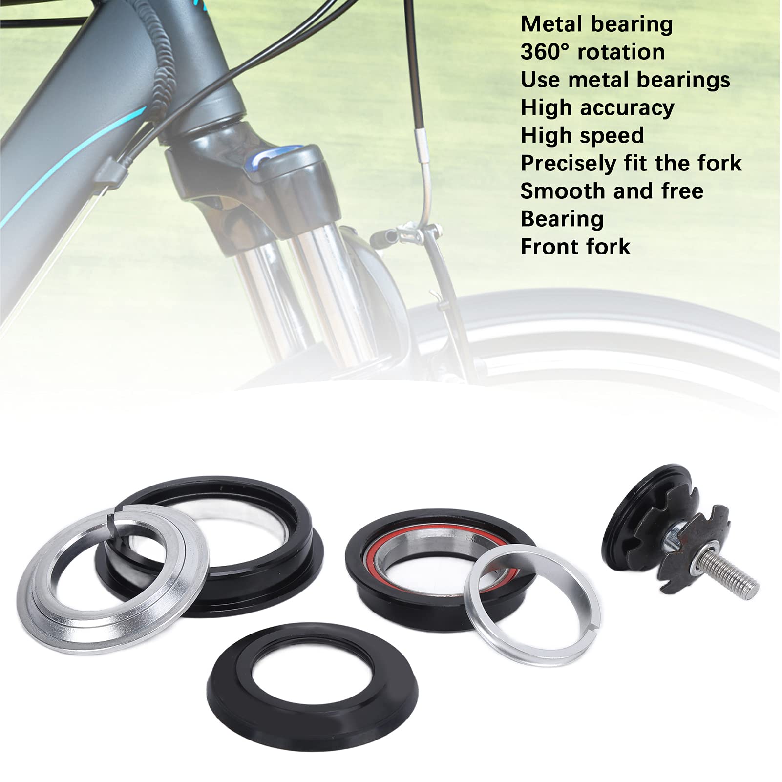 Premium Honio Double Bearing Bike Headset - T6 Heat Treated Universal Headset for MTB & Road Bikes | Smooth Steering & Enhanced Durability for Mountain & Urban Cycling