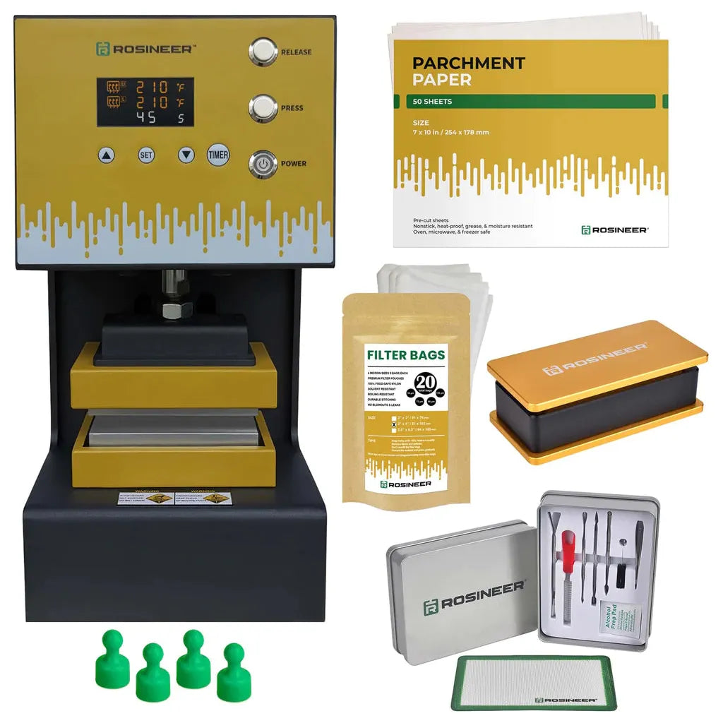 Rosineer Auto Hybrid 4 Ton Rosin Press Kit with Pre-Press Mold & Accessories - Perfect for Home DIY Rosin Extraction & Concentrate Making
