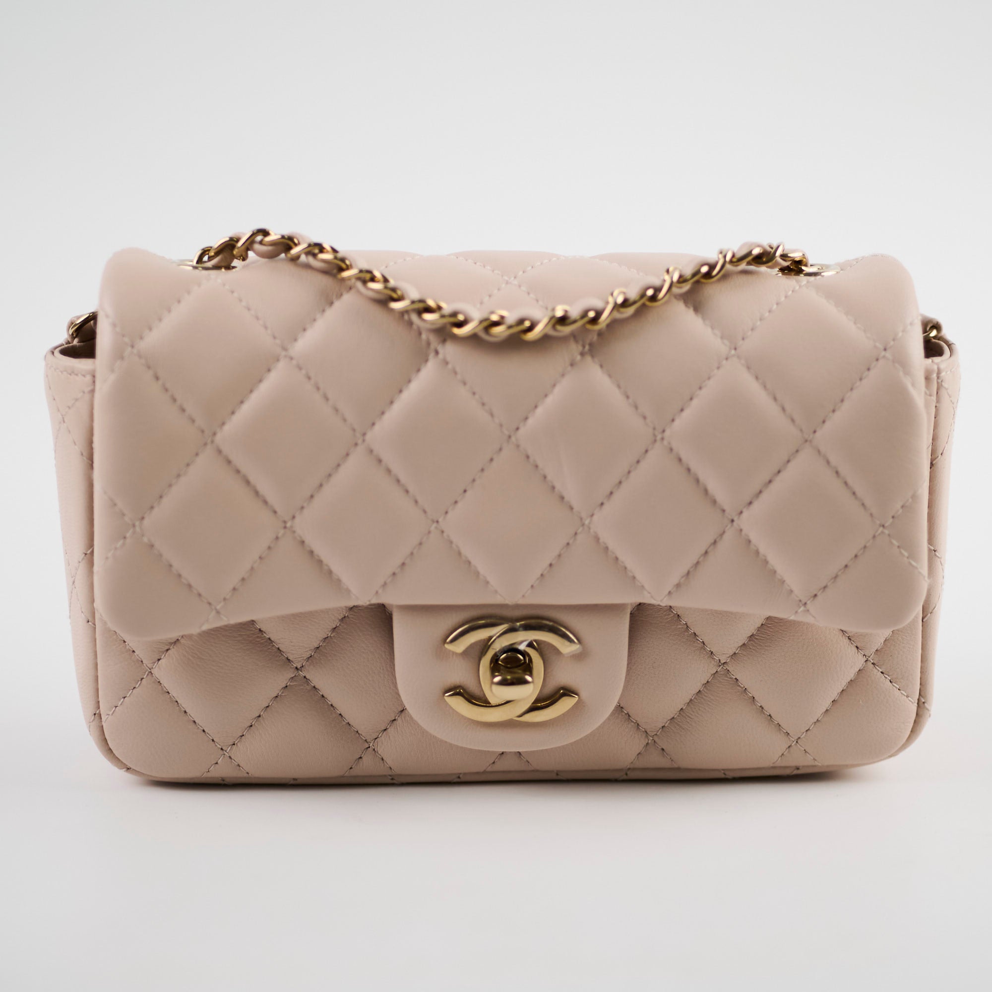 Chanel Lambskin Extra Mini Bag 2024 New Nude Color with Microchip - Perfect for Evening Parties, Date Nights & Luxury Fashion Accessories