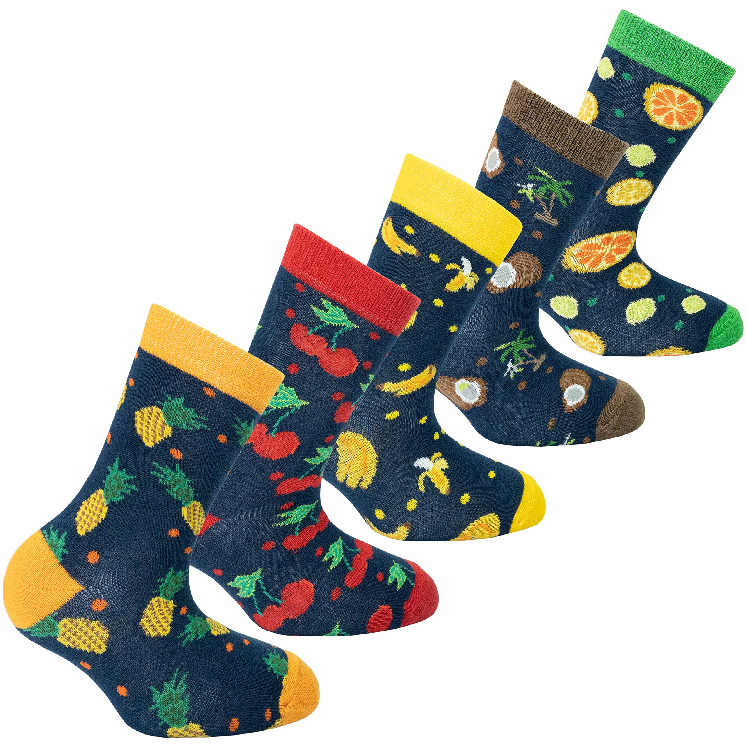 Kids 5-Pair Fun Colorful Cotton Crew Socks Gift Set - Soft Comfortable Dress Socks for Boys & Girls - Perfect for School, Parties & Everyday Wear