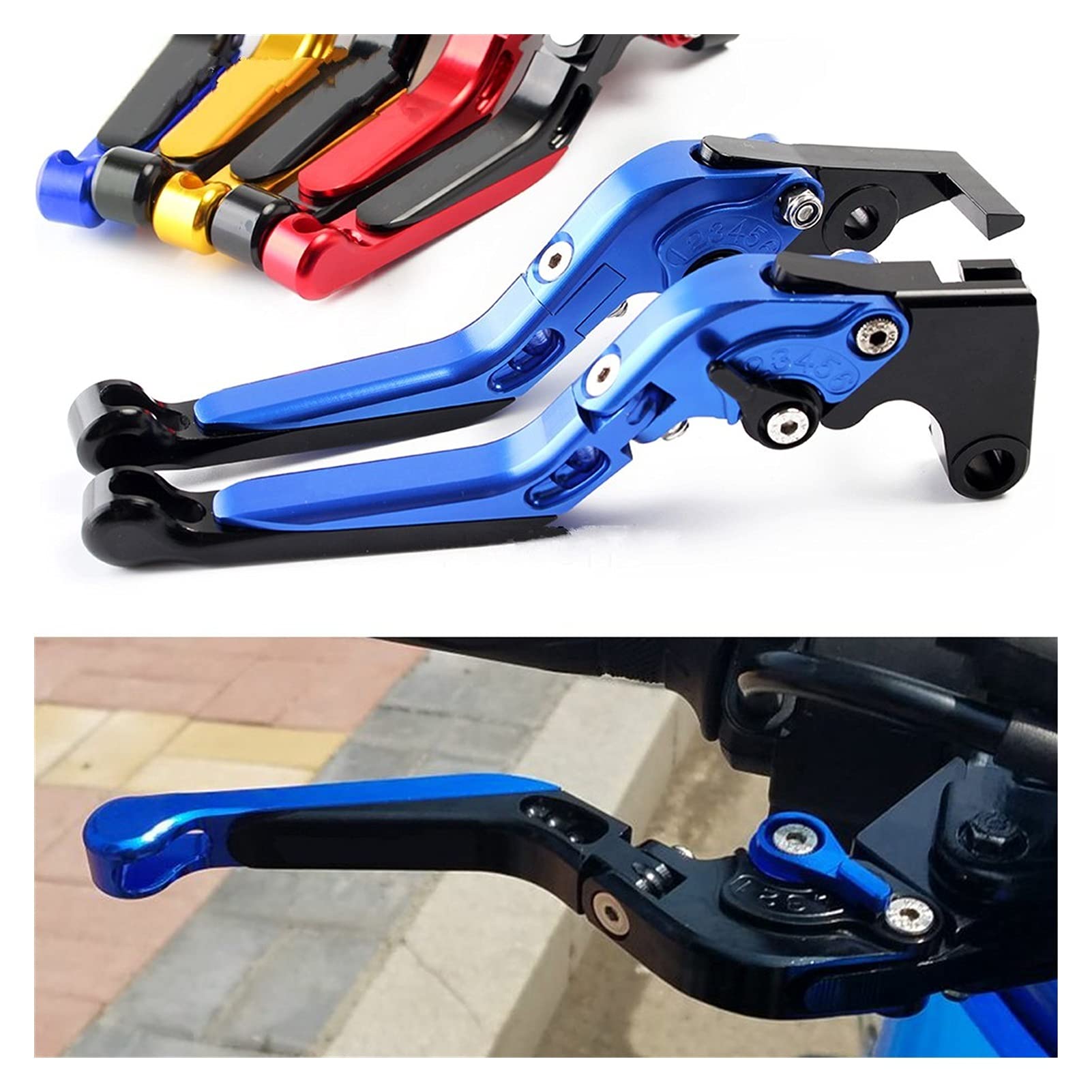 CNC Folding Extendable Motorcycle Brake & Clutch Lever Set - Compatible with Yamaha XJ 900 S Diversion (1995-2003) & XJ 600 S Diversion (1992-2003) - Adjustable CNC Machined Aluminum Levers for Comfortable Riding & Easy Installation - Perfect for Street Bikes, Commuting & Long Distance Touring