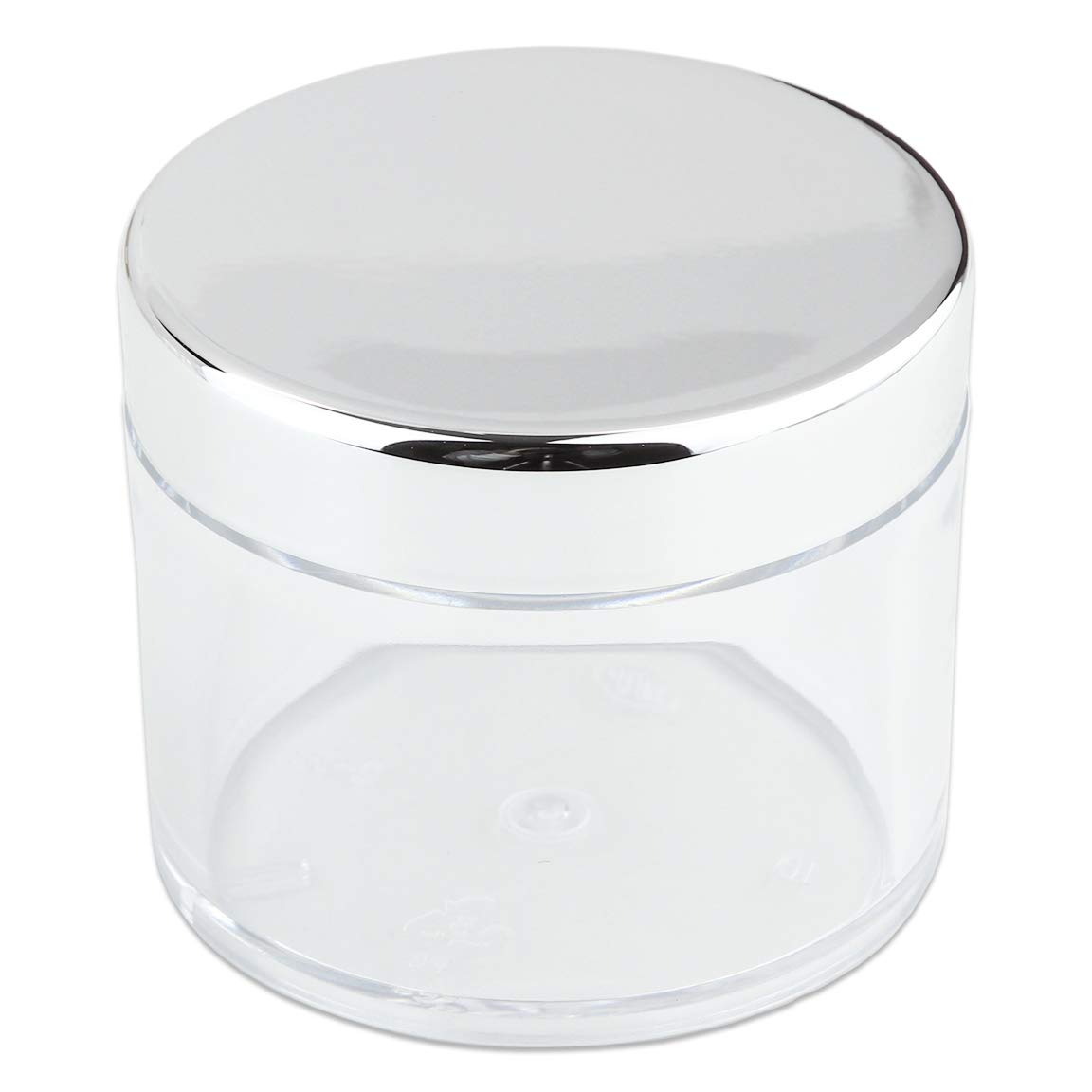 Beauticom 60 Grams (2 Oz) Clear Leak Proof Plastic Jars with Silver Lids - 96 Pack | Travel-Friendly Cosmetic Containers for Makeup, Lotion, Creams, Oils & Salves | Ideal for Home, Salon & DIY Skincare Storage