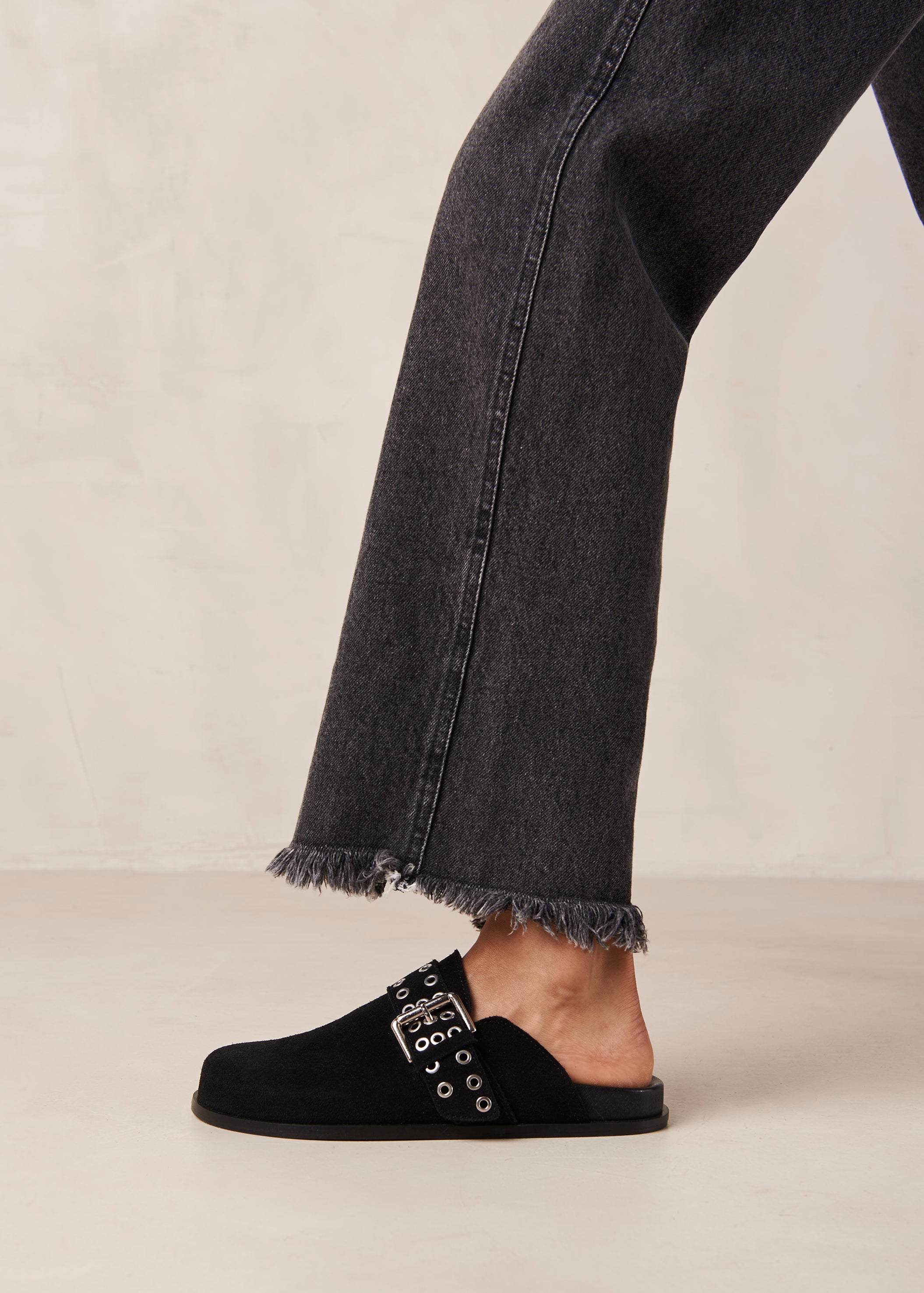 Halia Black Leather Mules for Women - Comfortable Slip-On Shoes with Soft Cushioning - Perfect for Casual Outings, Office Wear & Everyday Use