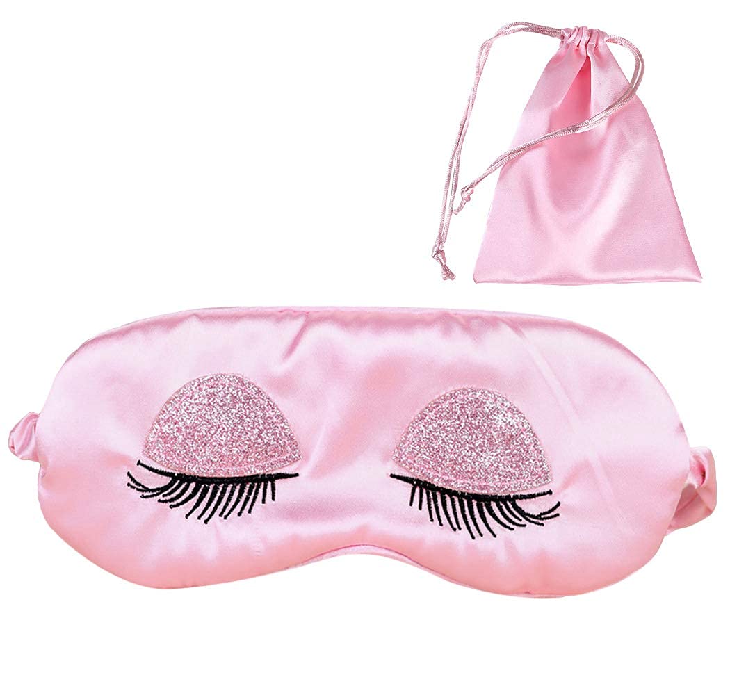 Ubersweet® Imported Sleep Mask - Soft Comfortable Eye Cover for Sleeping, Travel & Relaxation with Free Pouch - Perfect for Night Use, Naps & Flights
