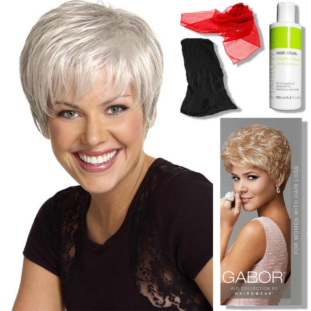 Gabor Wigs Short Classic Boy Cut Tapered Layering Synthetic Wig - Renew Wig Color G29 Cayenne Mist, Capless Flexlite Design with MaxWigs Hairloss Booklet | Perfect for Daily Wear, Cosplay & Hair Loss Solutions