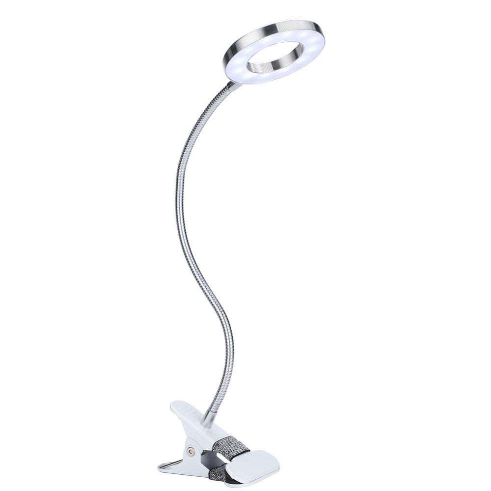 Greensen USB LED Desk Lamp with 360° Flexible Gooseneck - Adjustable Cold & Warm Light Clip-on Beauty Lamp for Makeup, Tattoo, Reading - Eye Protection Lighting for Home Office & Study