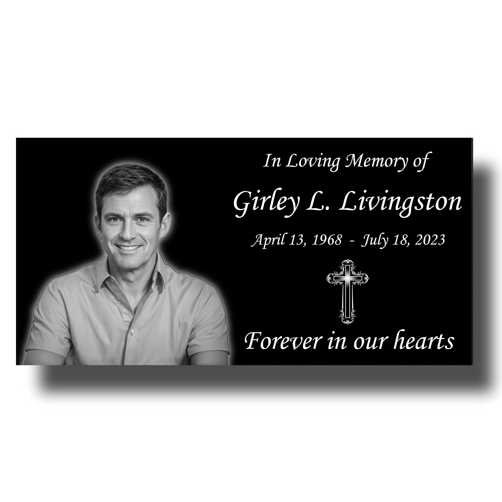 Premium Granite Headstones & Memorial Plaques - Custom Engraved Grave Markers with Photo & Name - Durable Outdoor Tombstones for Graves - Perfect for Cemetery Memorials & Family Plots