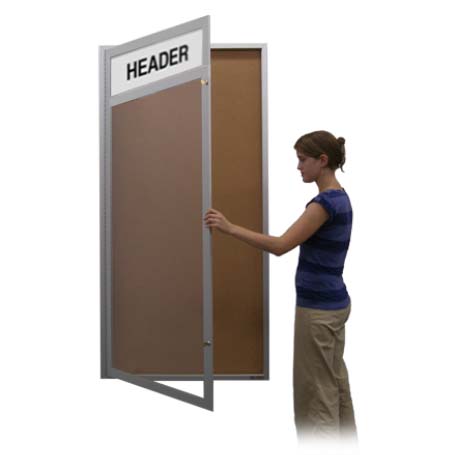 40x60 Large Outdoor Poster Display Case with Header - Single Door Weatherproof Sign Holder for Storefronts, Restaurants, and Events