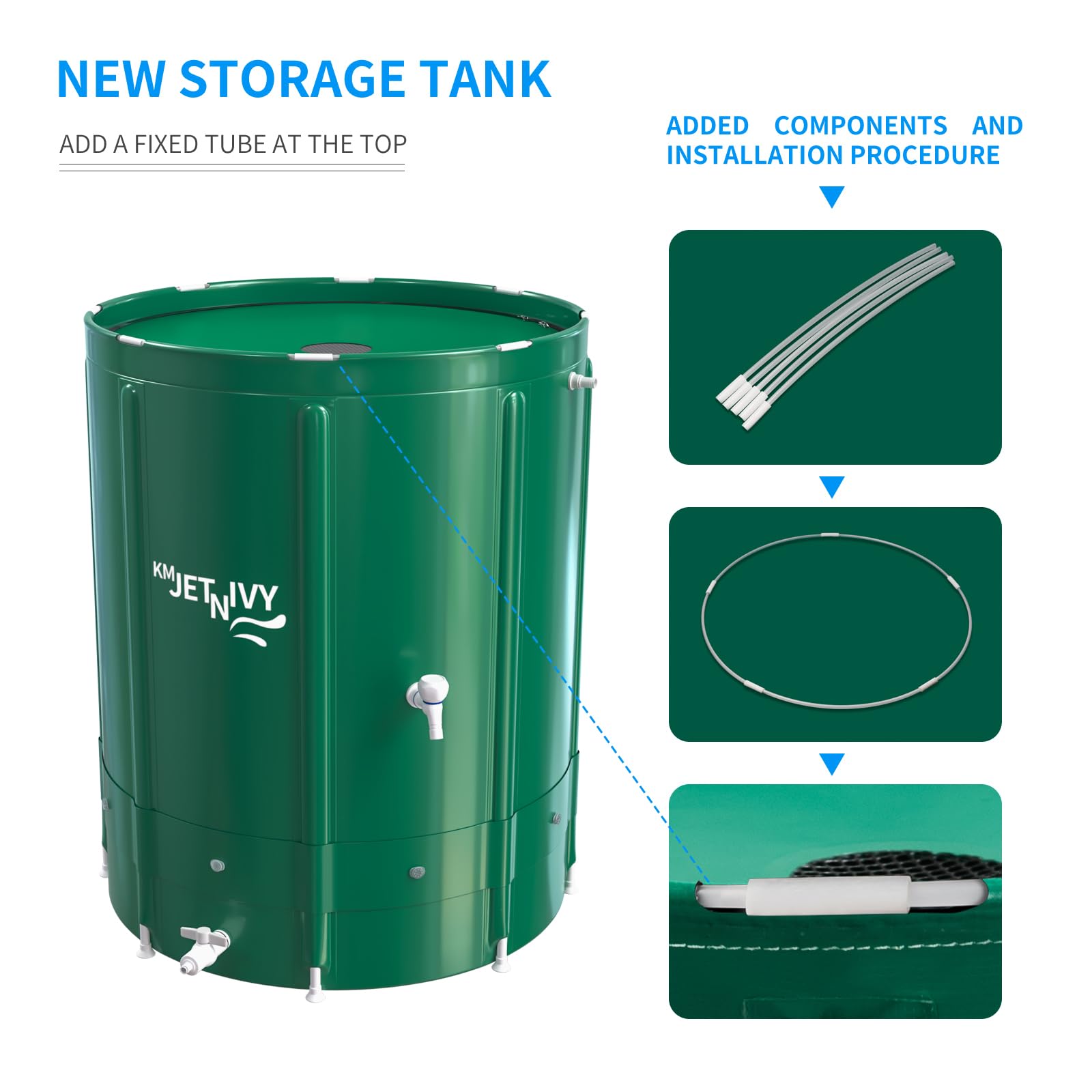 Collapsible Rain Barrel - 132 Gallon Portable Rainwater Collection System for Garden, Yard & Outdoor Water Storage | Anti-Collapse Design | Eco-Friendly Water Catcher | Perfect for Gardening, Irrigation & Emergency Water Supply
