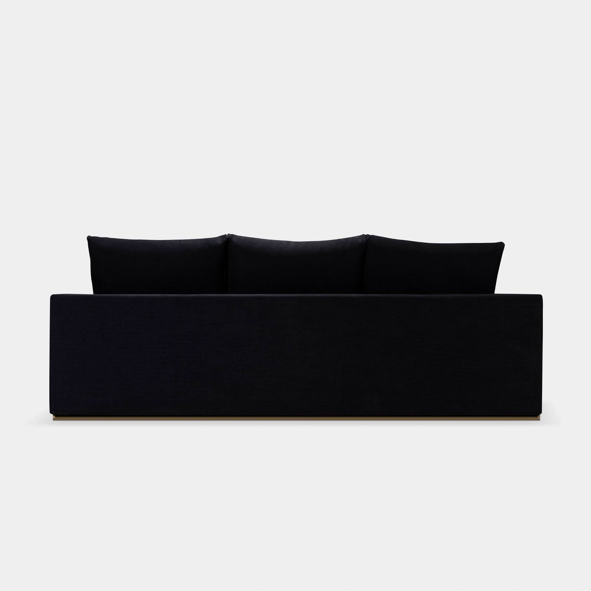 Ocean 3-Seat Sofa - Modern Linen Fabric Sectional Couch for Living Room, Home Theater & Lounge Areas | Comfortable Contemporary Sofa for Family & Guests