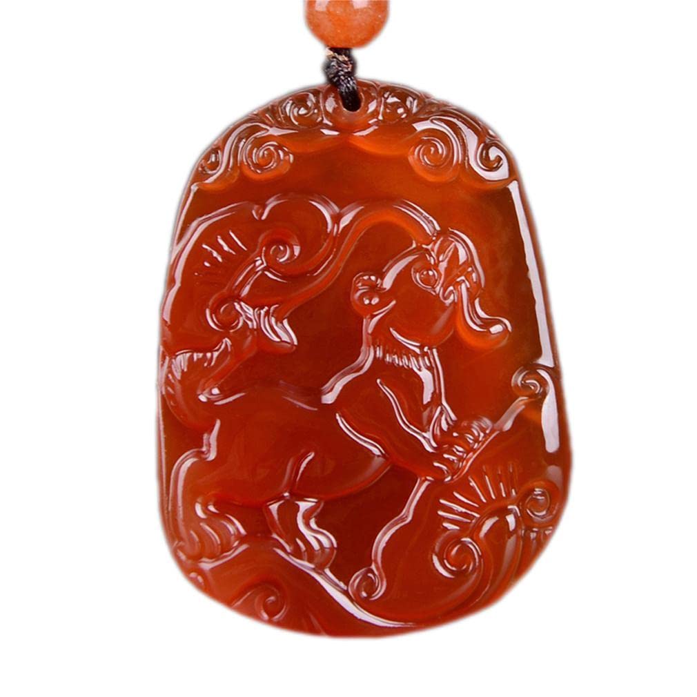 Hand Carved Agate Zodiac Necklace for Women & Men - Dog Sign Horoscope Pendant, Adjustable Chain - Perfect Gift for Birthdays, Anniversaries & Spiritual Protection