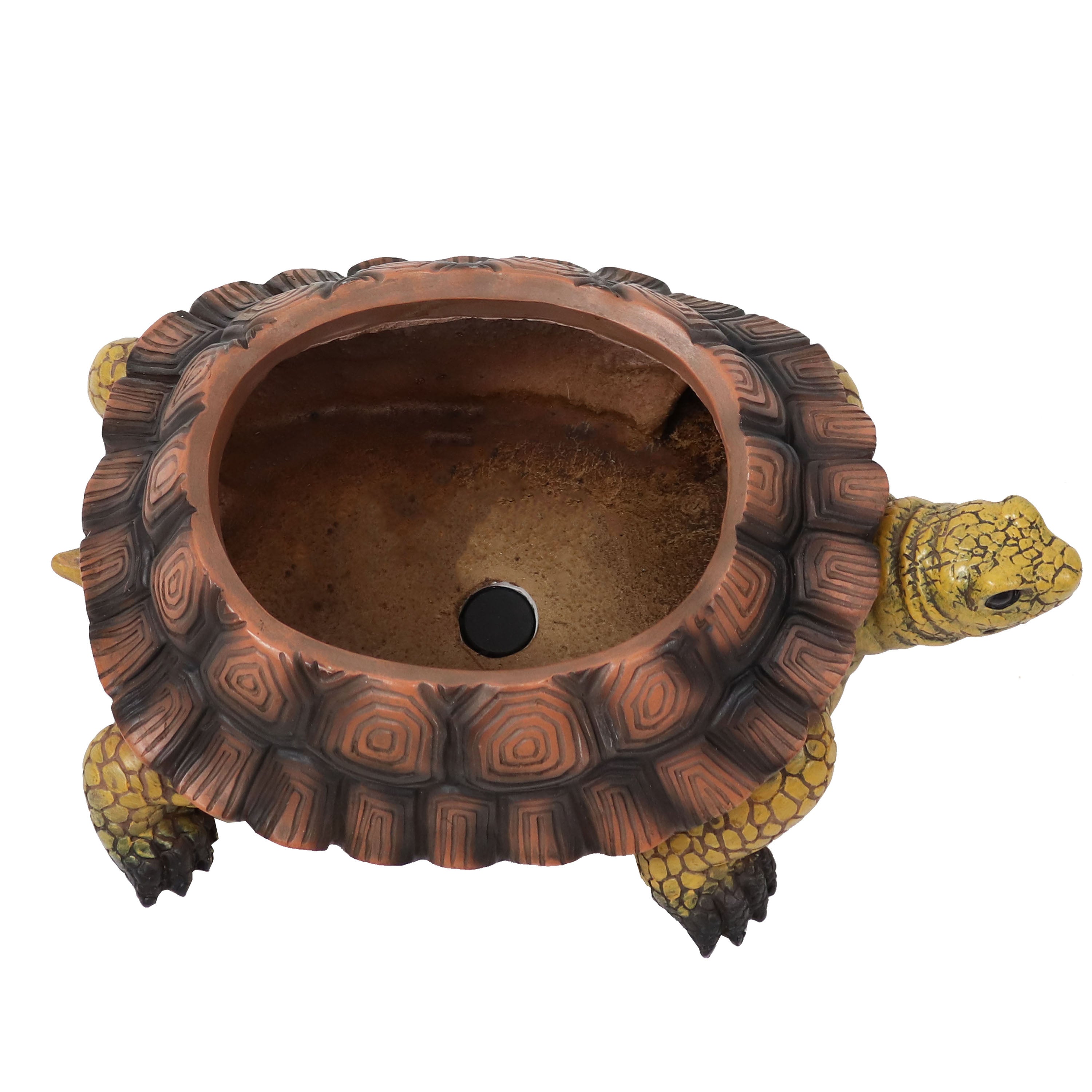 Sunnydaze Teddy the Tortoise Polyresin Garden Planter - 11 Inch Cute Animal Shaped Flower Pot for Indoor Outdoor Plants, Succulents, Herbs - Perfect for Patio, Balcony, and Home Decor