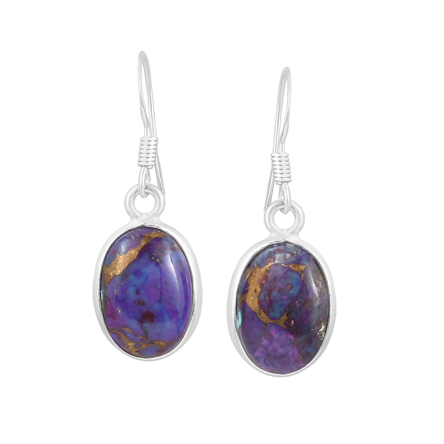 12.40 Carats Oval Natural Gemstone Earrings for Women, Handmade Bohemian Dangle Earrings - Perfect Gift for Mom, Wife, Valentine's Day, Anniversary | Elegant Jewelry for Parties, Weddings & Special Occasions