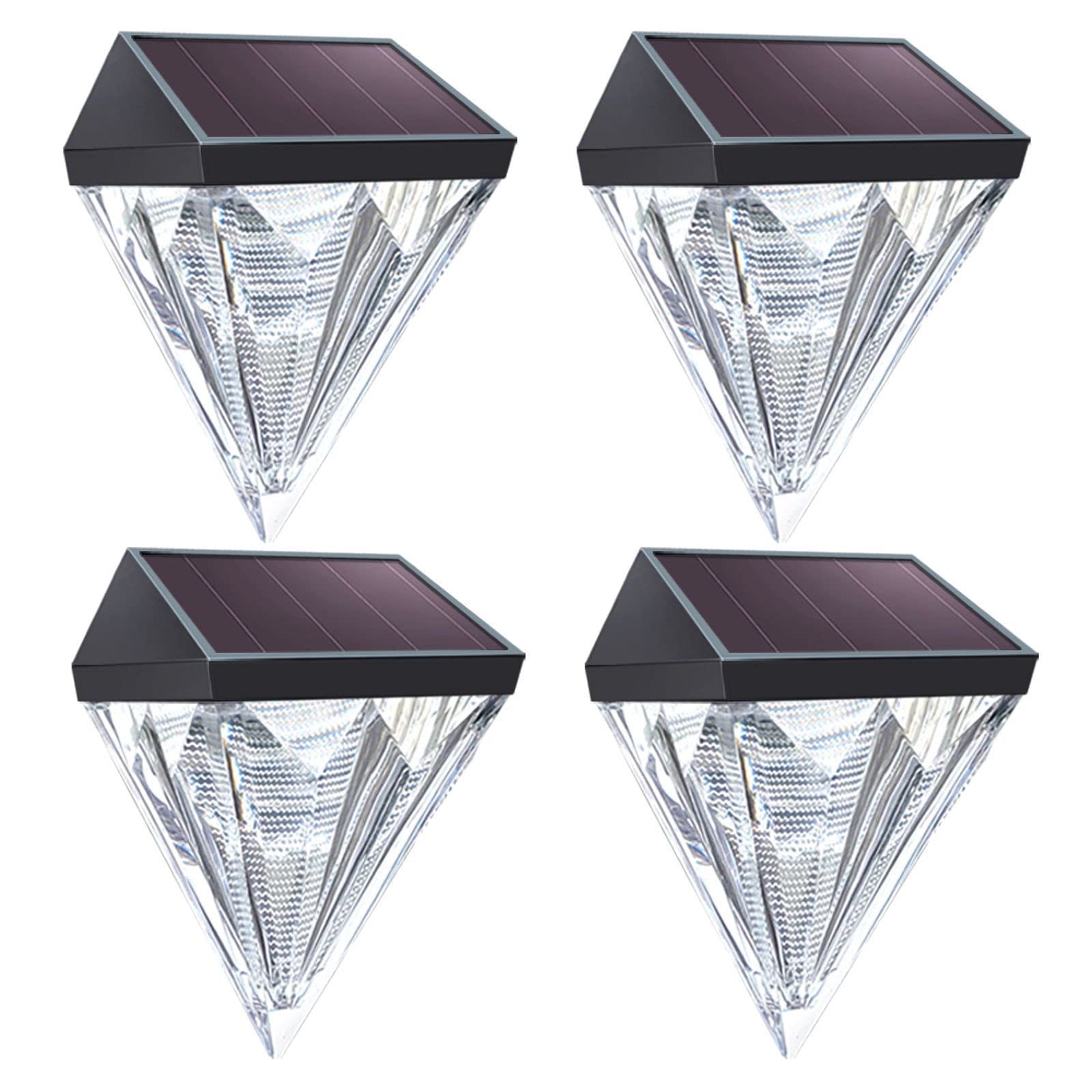 Solar Powered Waterproof LED Fence Lights - Wireless Wall Lights IP44 Outdoor, Automatic Solar Patio Lamps for Front Door, Pool, Garden, Pathway (2/4 Pack) - Perfect for Home Security & Landscape Lighting